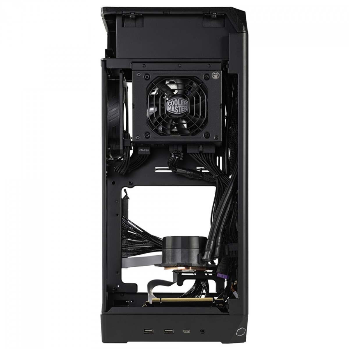 Gabinete Gamer Cooler Master Ncore 100 Max, Mini Tower, Mini ITX, Fonte 850W, Water Cooler 120mm, 1 fan, Bronze, NR100-ZNNN85-SL0