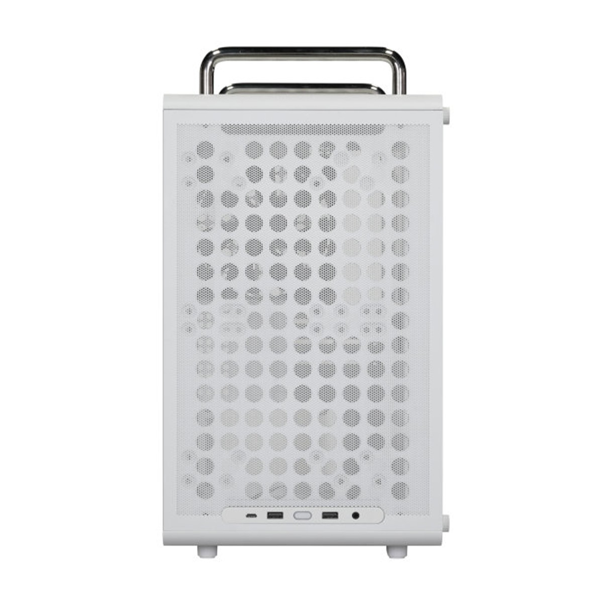Gabinete Gamer Cooler Master Qube 340, Mid-Tower, Vidro Temperado, MATX, Branco, Sem Fonte, Com 1 Fan, Q340-WGNN-S00