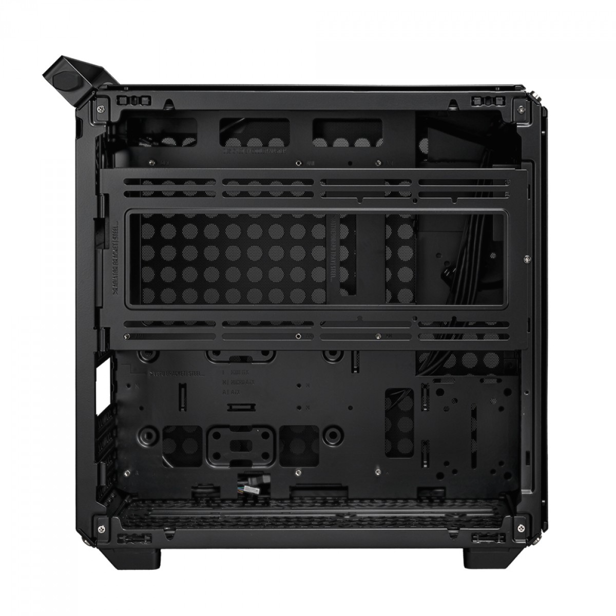 Gabinete Gamer Cooler Master Qube 500 Flatpack, Mid-Tower, Vidro Temperado, E-ATX, Preto, Sem Fonte, Com 1 Fan, Q500-KGNN-S00