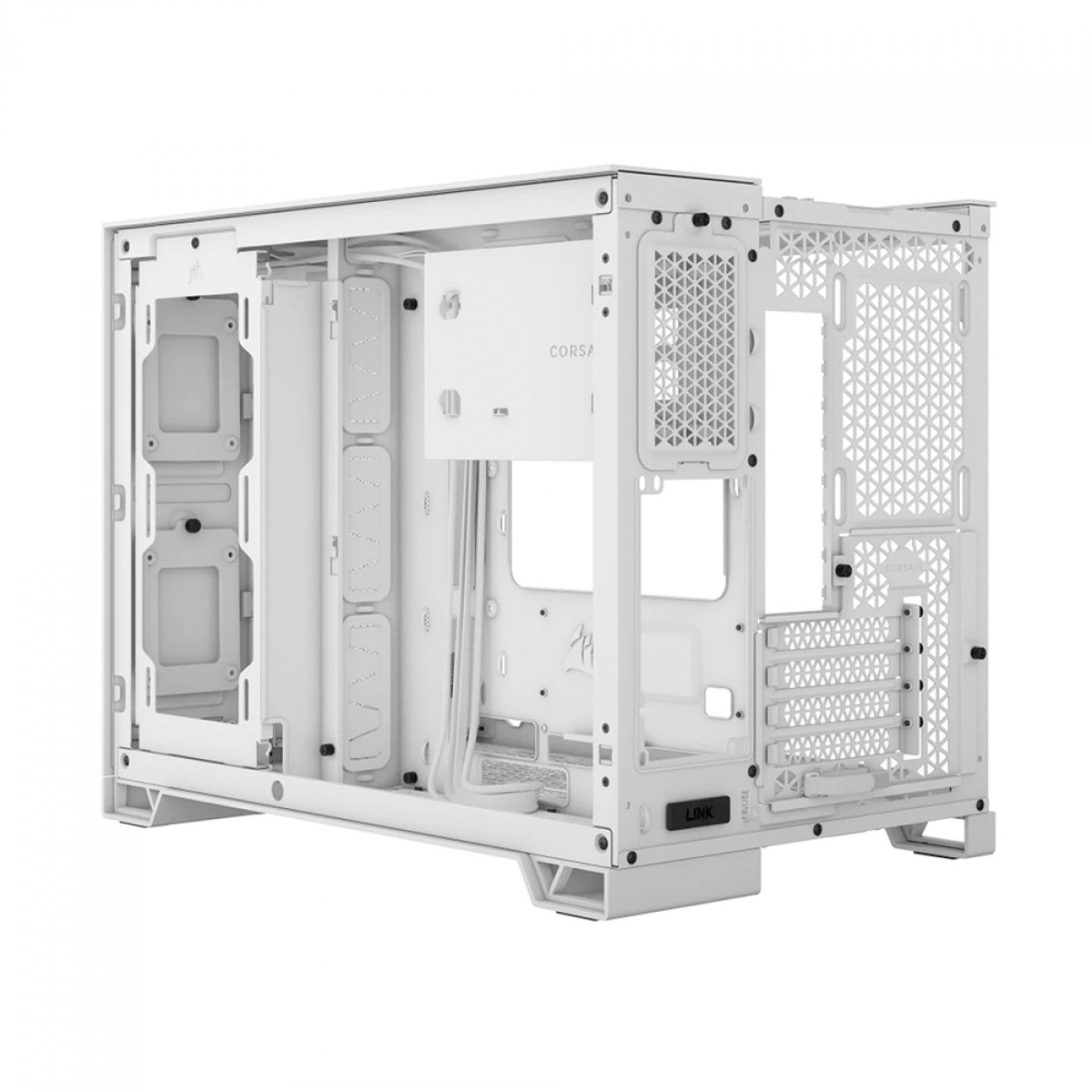 Gabinete Gamer Corsair 2500D Airflow, Mid Tower, Vidro Temperado, MATX, Branco, Sem Fonte, Sem Fans, CC-9011264-WW