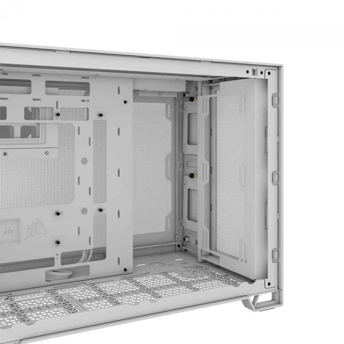 Gabinete Gamer Corsair 2500D Airflow, Mid Tower, Vidro Temperado, MATX, Branco, Sem Fonte, Sem Fans, CC-9011264-WW