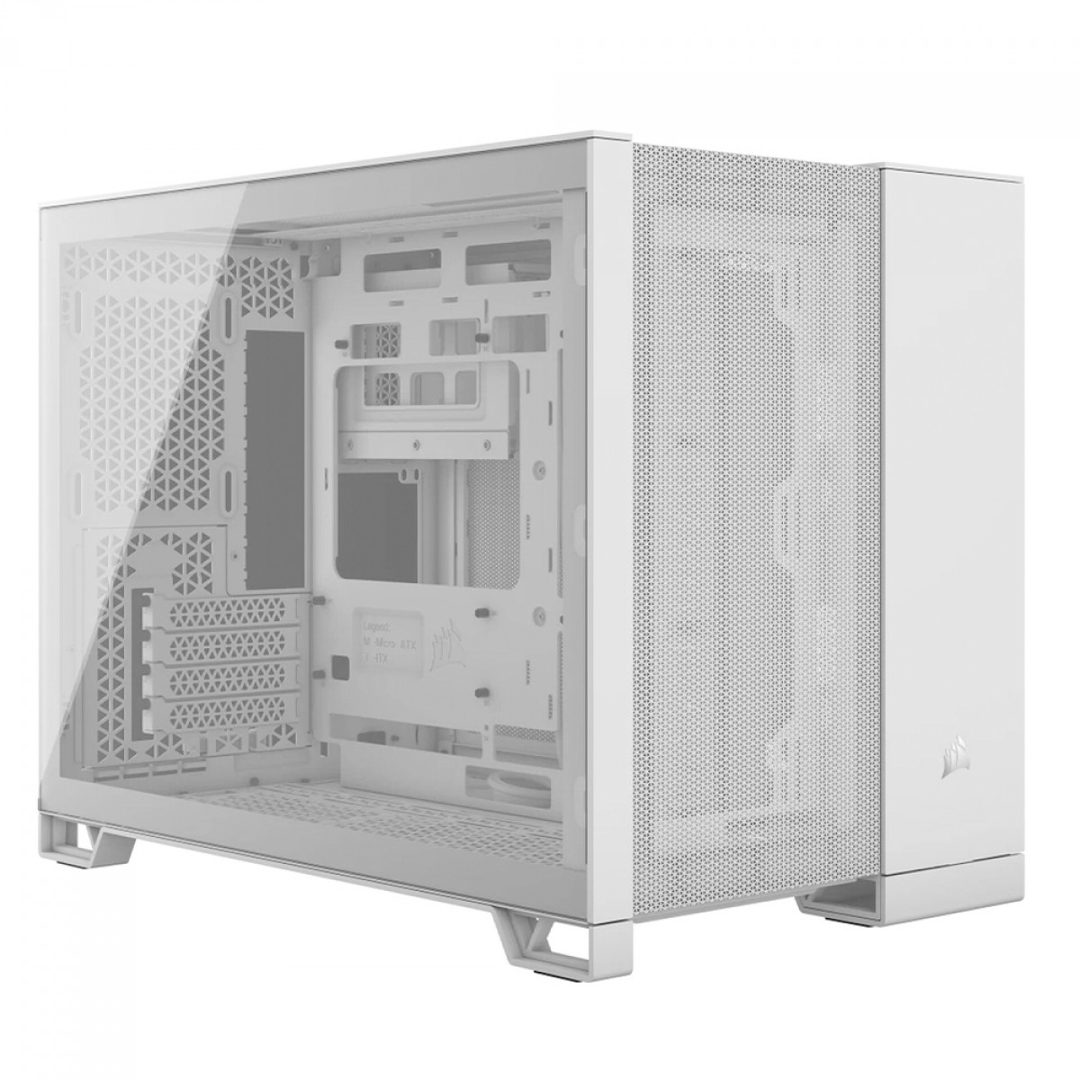 Gabinete Gamer Corsair 2500D Airflow, Mid Tower, Vidro Temperado, MATX, Branco, Sem Fonte, Sem Fans, CC-9011264-WW