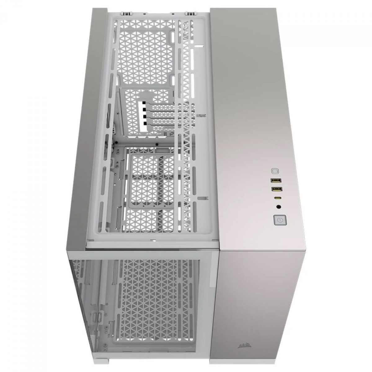 Gabinete Gamer Corsair 2500X, Mid Tower, Vidro Temperado, MATX, Branco/Alumínio, Sem Fans, CC-9011289-WW