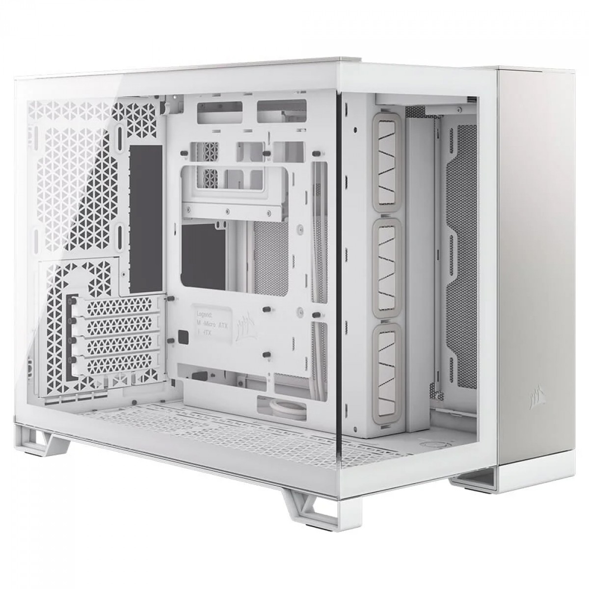 Gabinete Gamer Corsair 2500X, Mid Tower, Vidro Temperado, MATX, Branco/Alumínio, Sem Fans, CC-9011289-WW