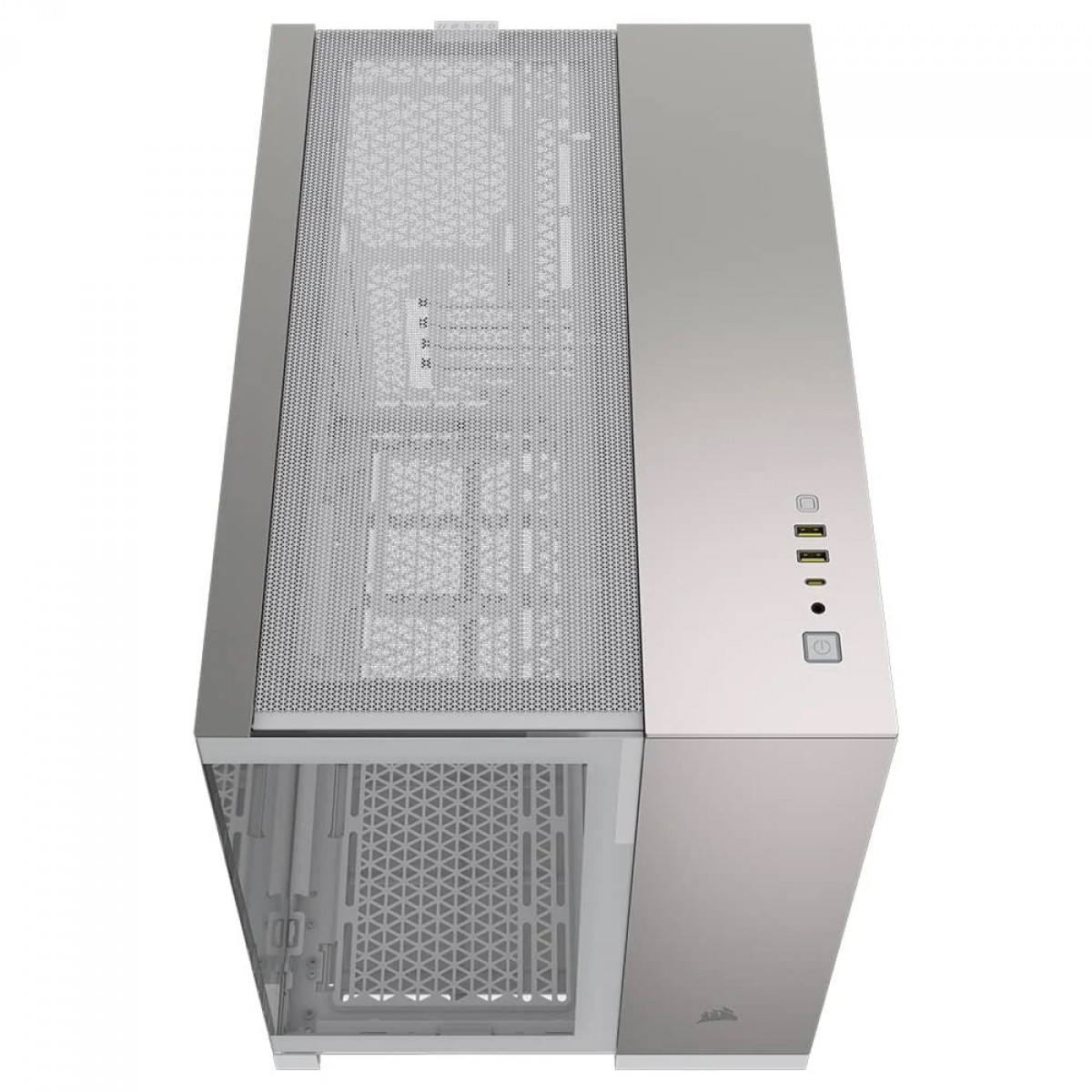 Gabinete Gamer Corsair 2500X, Mid Tower, Vidro Temperado, MATX, Branco/Alumínio, Sem Fans, CC-9011289-WW