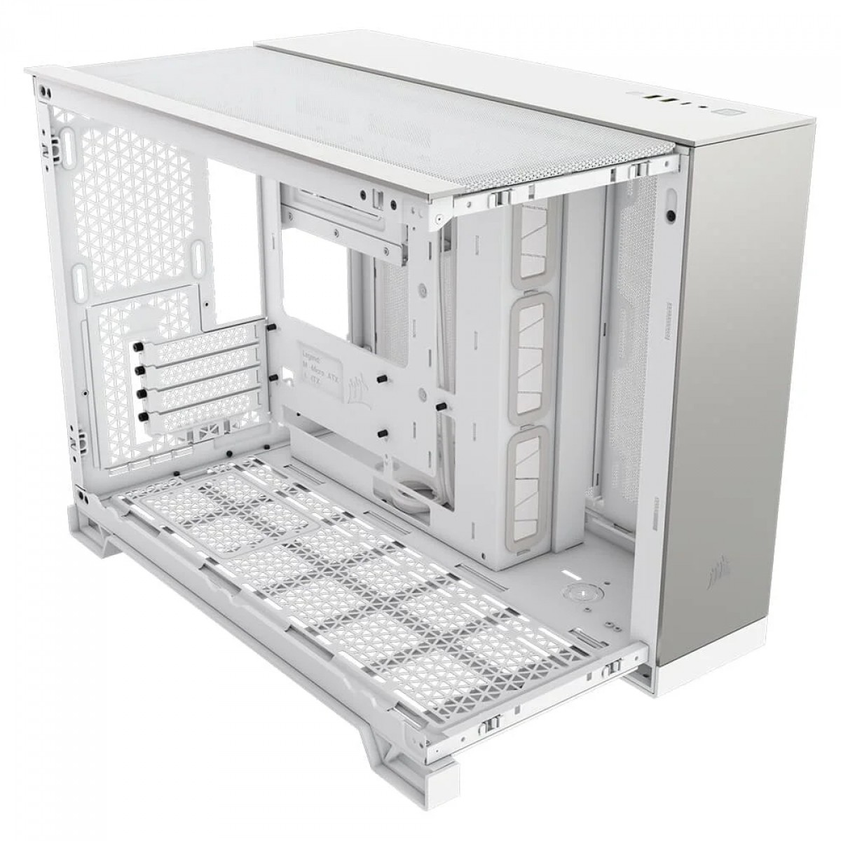 Gabinete Gamer Corsair 2500X, Mid Tower, Vidro Temperado, MATX, Branco/Alumínio, Sem Fans, CC-9011289-WW