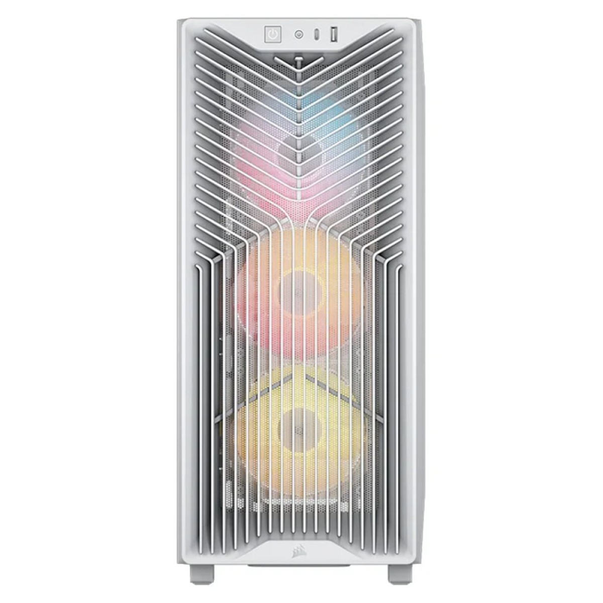 Gabinete Gamer Corsair 3200D RS ARGB, Mid Tower, Vidro Temperado, ATX, Com 3 Fans, Sem Fonte, Branco, CC-9011345-WW