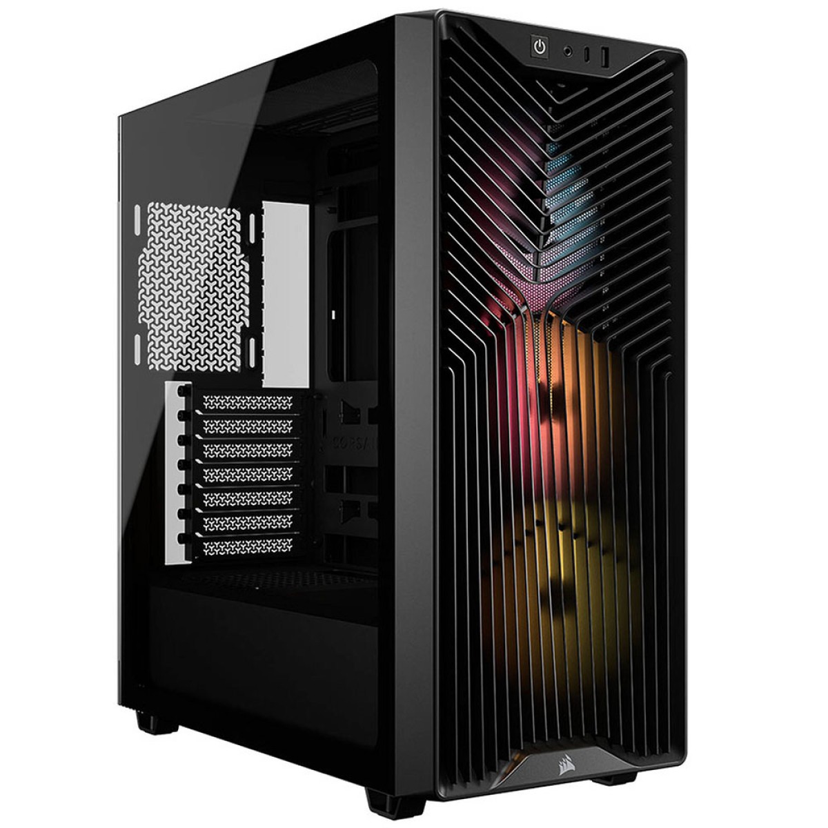 Gabinete Gamer Corsair 3200D RS ARGB, Mid Tower, Vidro Temperado, ATX, Com 3 Fans, Sem Fonte, Preto, CC-9011344-WW