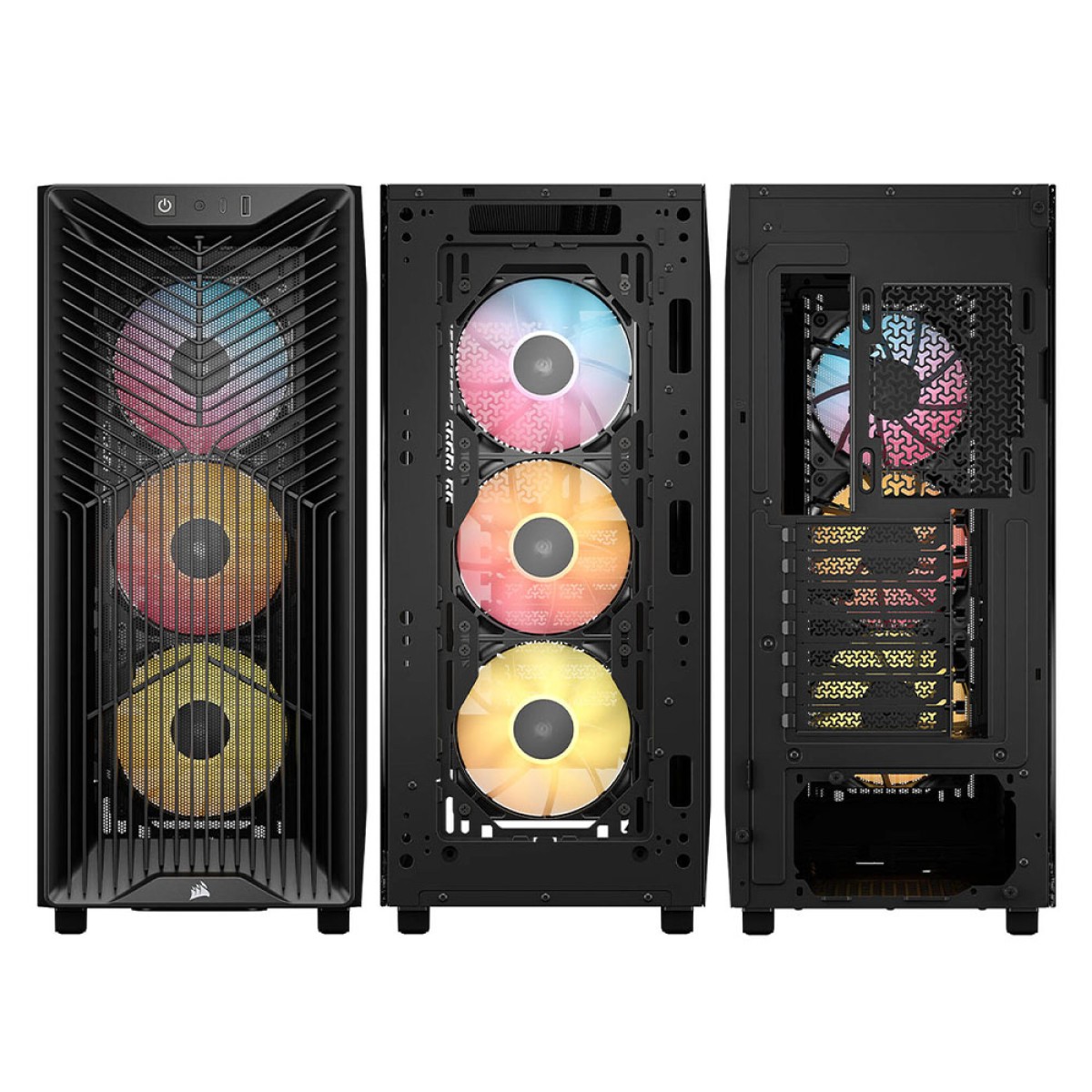 Gabinete Gamer Corsair 3200D RS ARGB, Mid Tower, Vidro Temperado, ATX, Com 3 Fans, Sem Fonte, Preto, CC-9011344-WW