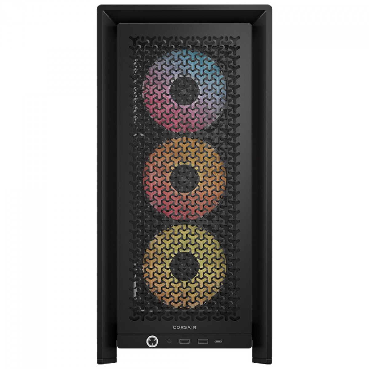 Gabinete Gamer Corsair 4000D RS, ARGB, Mid Tower, Vidro Temperado, E-ATX, Sem Fonte, Com 3 Fans, Preto, CC-9011296-WW