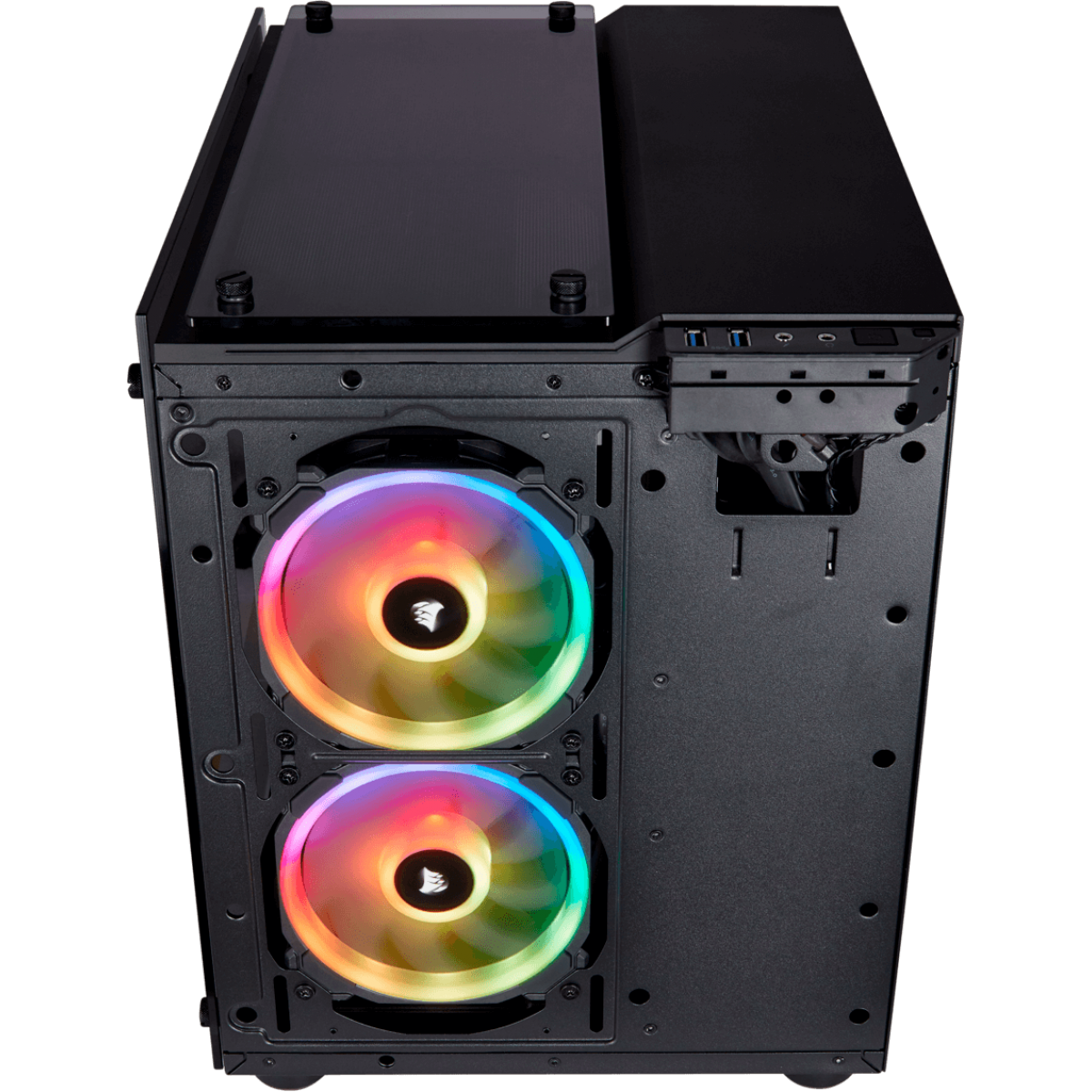 Gabinete Gamer Corsair Crystal 280x RGB, Mini Tower, Sem Fan, Vidro Temperado, Black, Sem Fonte, CC-9011135-WW