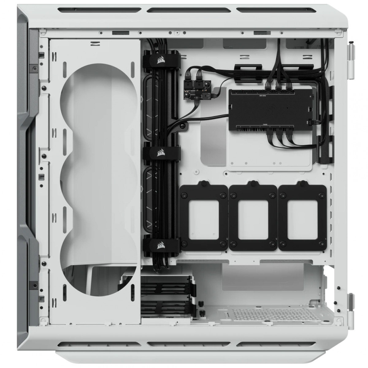 Gabinete Gamer Corsair iCUE 5000T RGB, Mid Tower, Vidro Temperado, White, ATX, Sem Fonte, Com 3 Fans, CC-9011231-WW