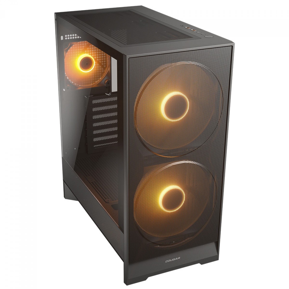 Gabinete Gamer Cougar Airface 180 RGB, Mid Tower, Vidro Temperado, ATX, Com 3 Fans, Preto, 385VA40.0001