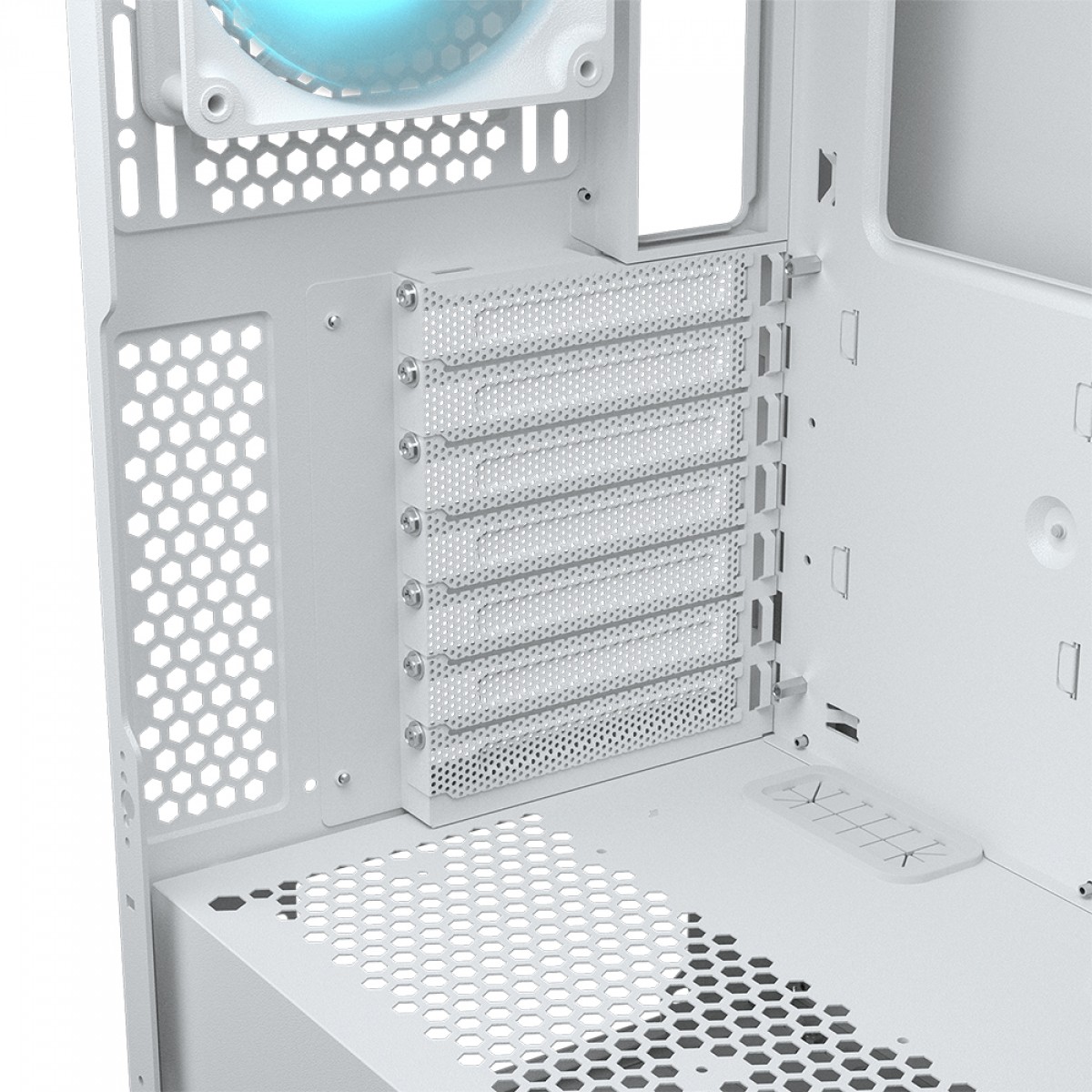 Gabinete Gamer Cougar Airface ECO RGB, Mid Tower, Vidro Temperado, E-ATX, Sem Fonte, Com 3 Fans, Branco, 385YA20.0002