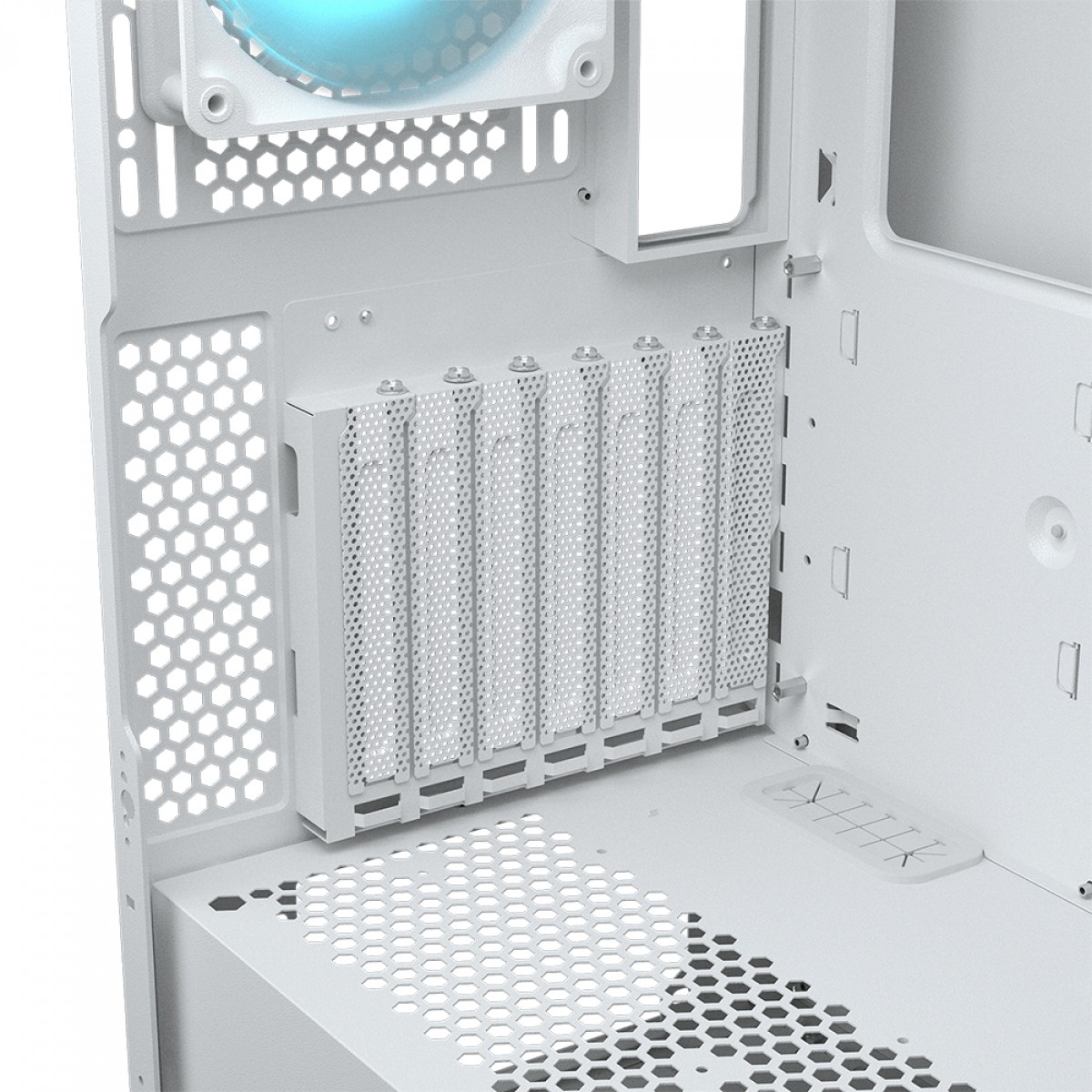 Gabinete Gamer Cougar Airface ECO RGB, Mid Tower, Vidro Temperado, E-ATX, Sem Fonte, Com 3 Fans, Branco, 385YA20.0002