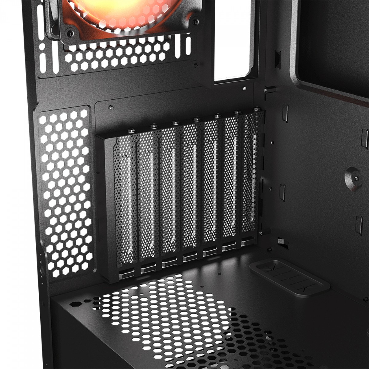 Gabinete Gamer Cougar Airface ECO RGB, Mid Tower, Vidro Temperado, E-ATX, Sem Fonte, Com 3 Fans, Preto, 385YA20.0001