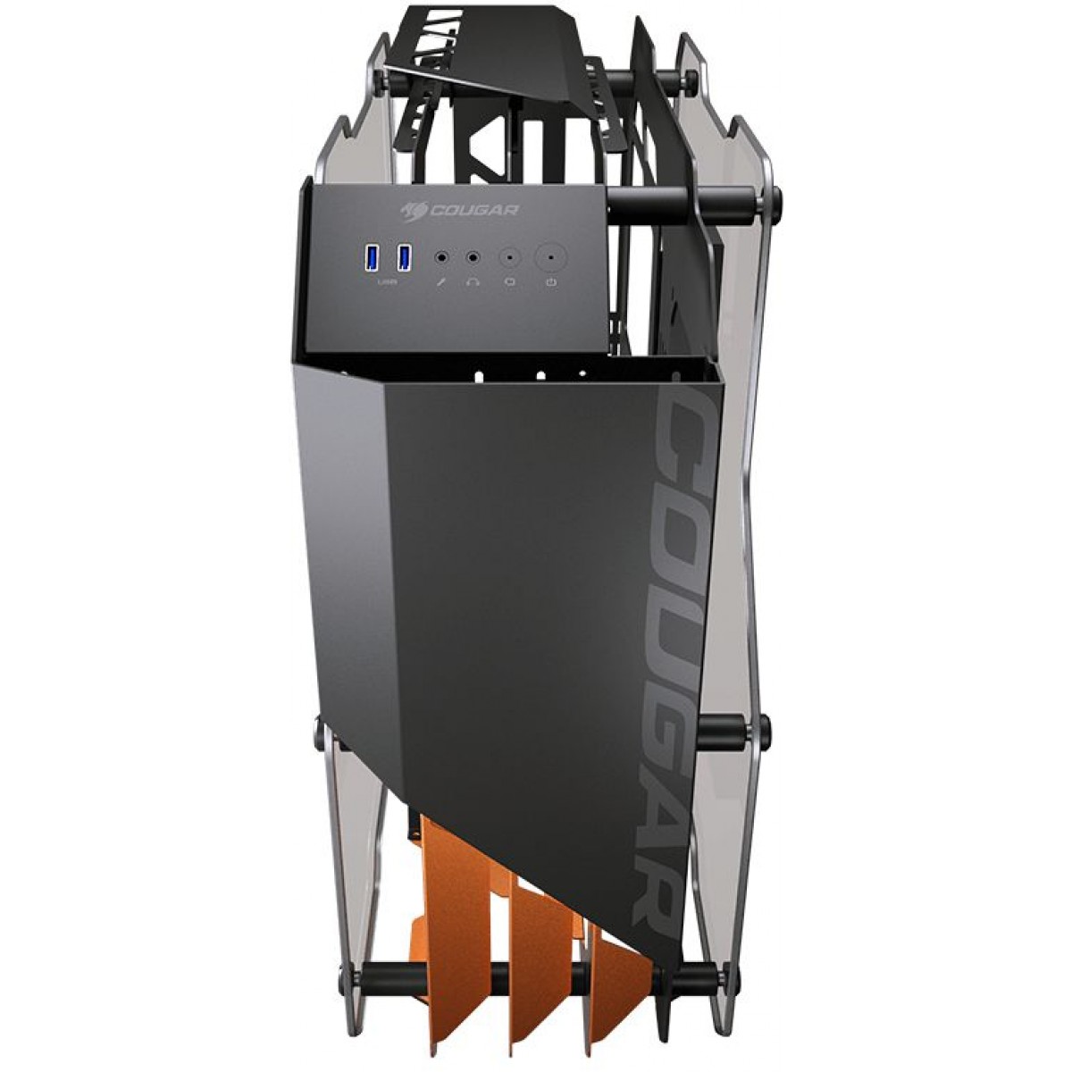 Gabinete Gamer Cougar Blazer, Vidro temperado, Mid Tower, Black, 385LMG0-0001, Sem Fonte, Sem Fan