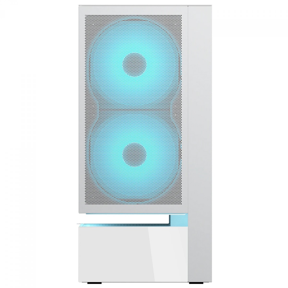 Gabinete Gamer Cougar CFV235 Mesh Vision, Mid Tower, Vidro Temperado, ATX, Sem Fonte, Tela LCD IPS, Com 6 Fans ARGB, Branco, 382DA40.0008