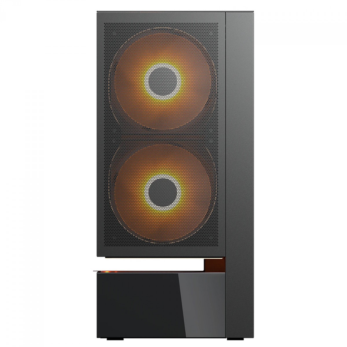 Gabinete Gamer Cougar CFV235 Mesh Vision, Mid Tower, Vidro Temperado, ATX, Sem Fonte, Tela LCD IPS, Com 6 Fans ARGB, Preto, 382DA40.0007