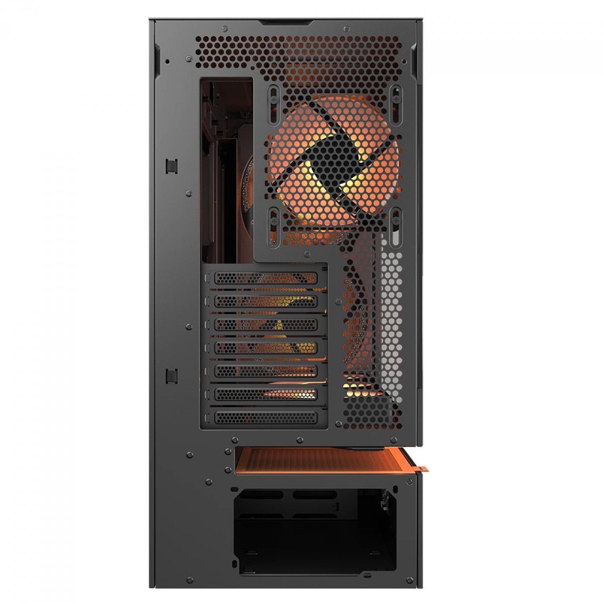 Gabinete Gamer Cougar CFV235 Mesh Vision, Mid Tower, Vidro Temperado, ATX, Sem Fonte, Tela LCD IPS, Com 6 Fans ARGB, Preto, 382DA40.0007