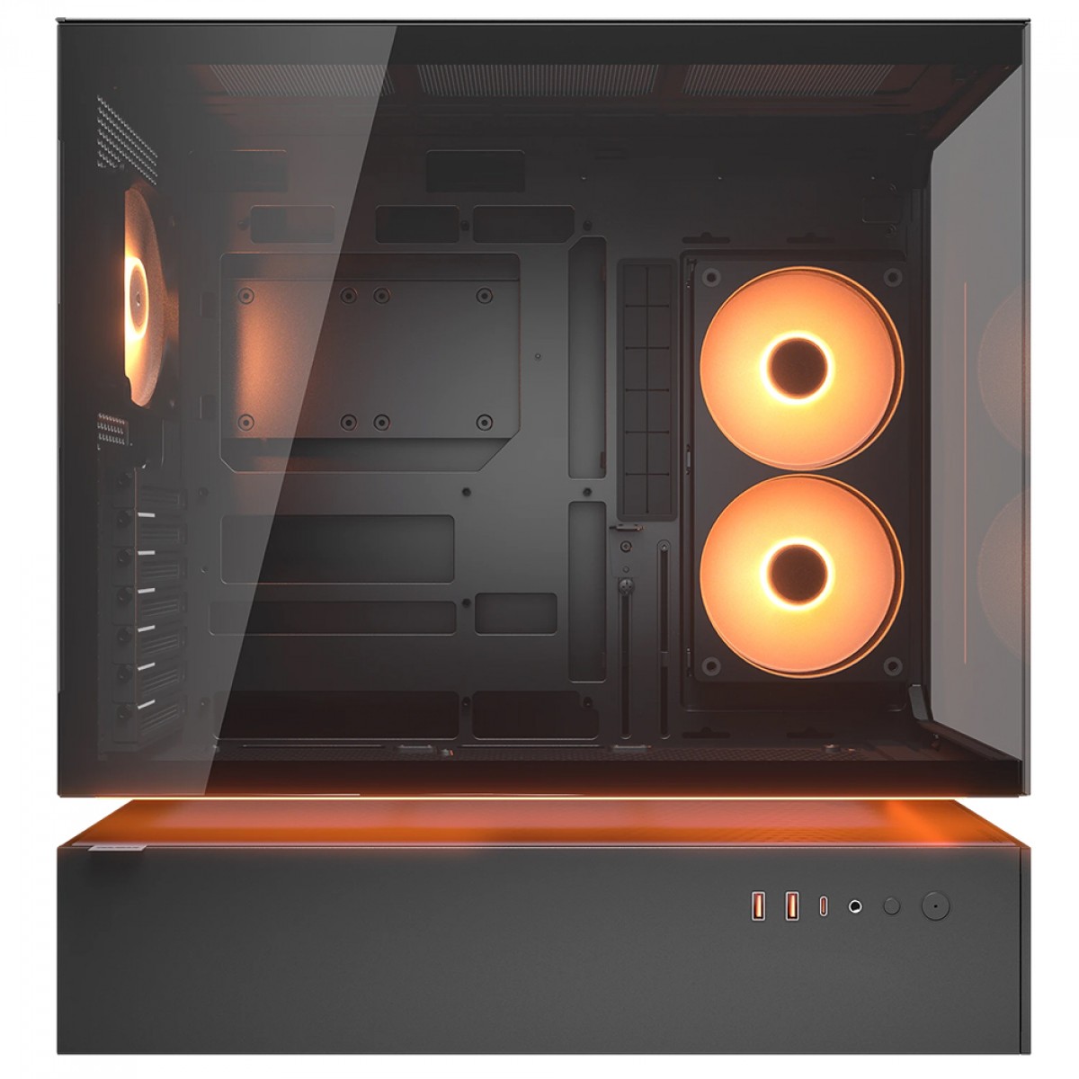 Gabinete Gamer Cougar CFV235, Mid Tower, Vidro Temperado, ATX, Sem Fonte, Com 3 Fans ARGB, Preto, 382DA40.0001