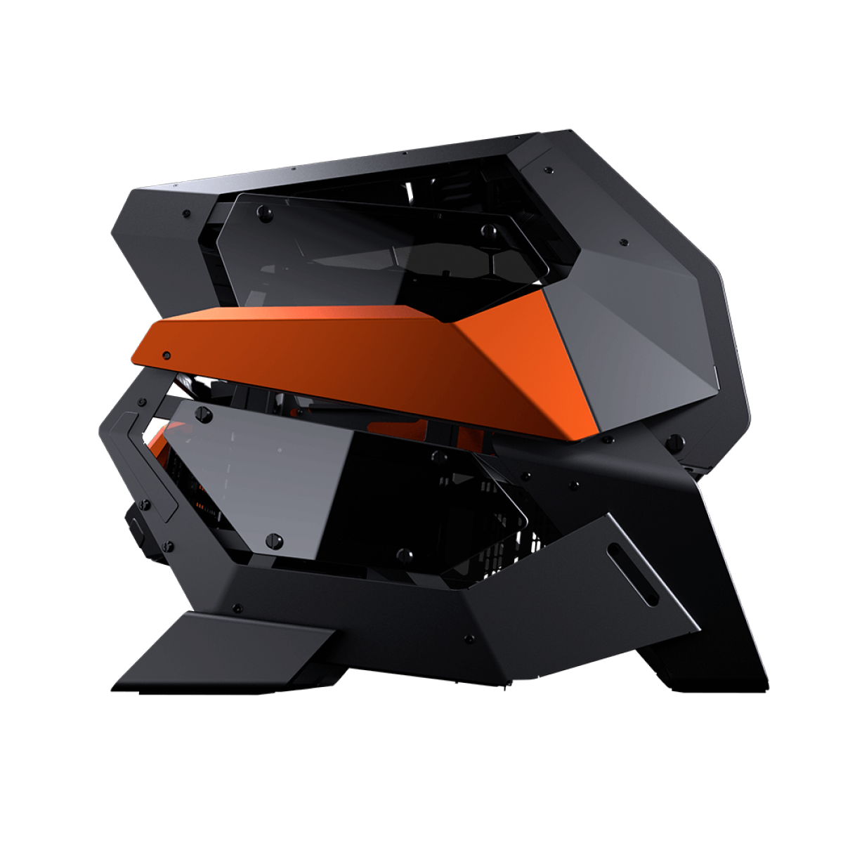 Gabinete Gamer Cougar Conquer 2, Full Tower, RGB, Vidro Temperado, Black/Orange, ATX, Sem Fonte, Com 1 Fan, 109CM10001-02