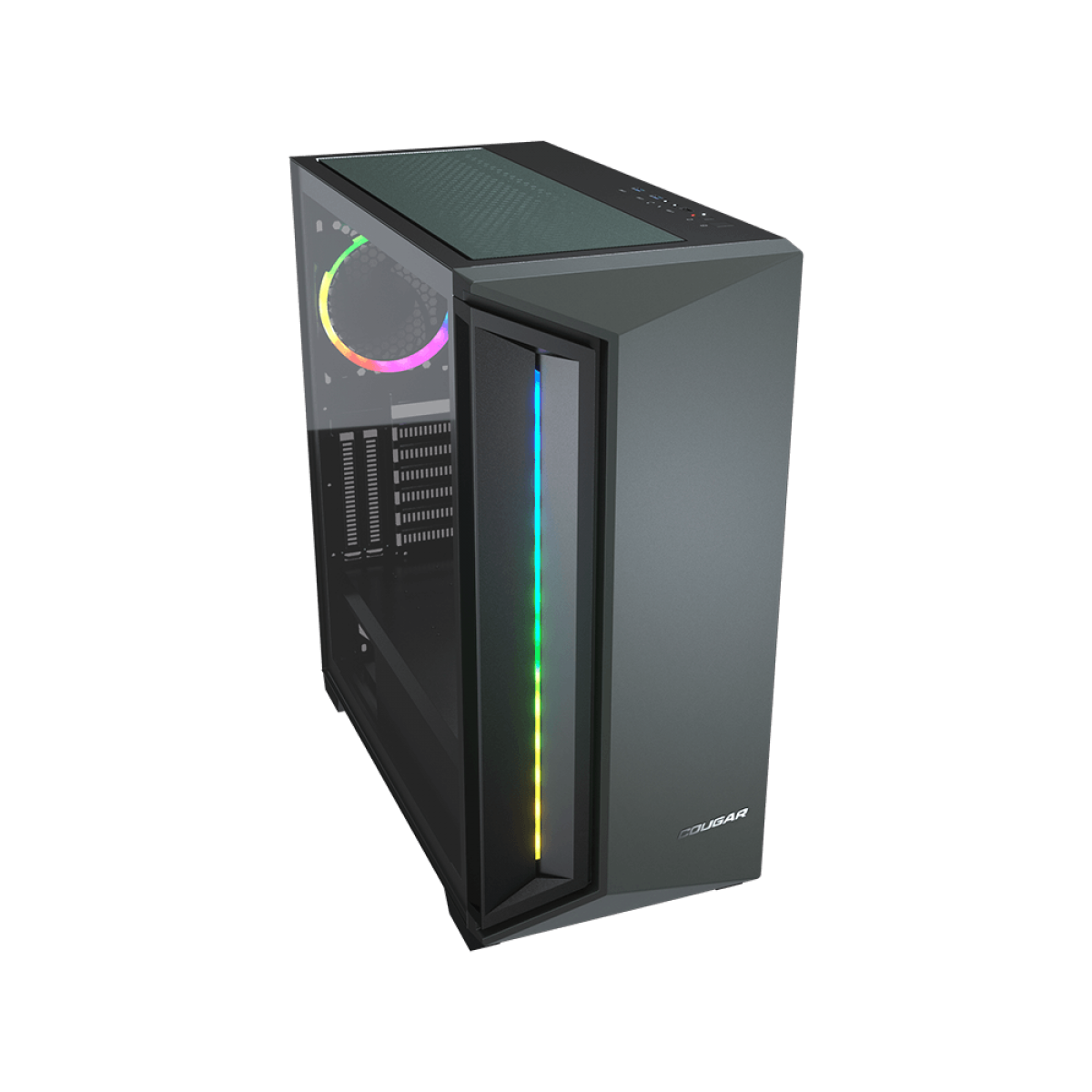 Gabinete Gamer Cougar DarkBlader X7, Mid Tower, Vidro Temperado, RGB, Midnight Green, Com 1 Fan, Sem Fonte, 385UM30-0005