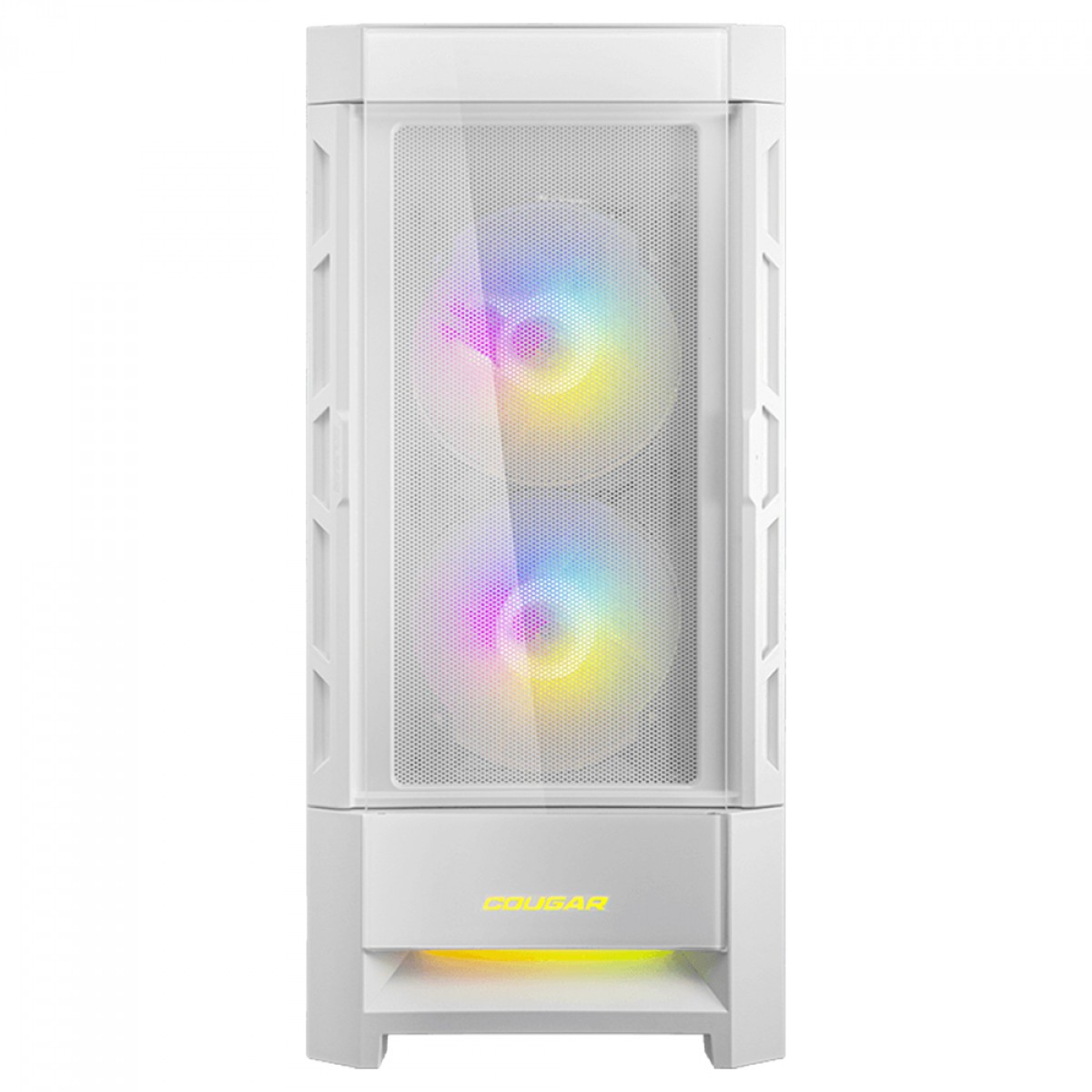Gabinete Gamer Cougar Duoface RGB, Mid Tower, Vidro Temperado, E-ATX, White, Sem Fonte, Com 3 Fans, 385ZD10.0003