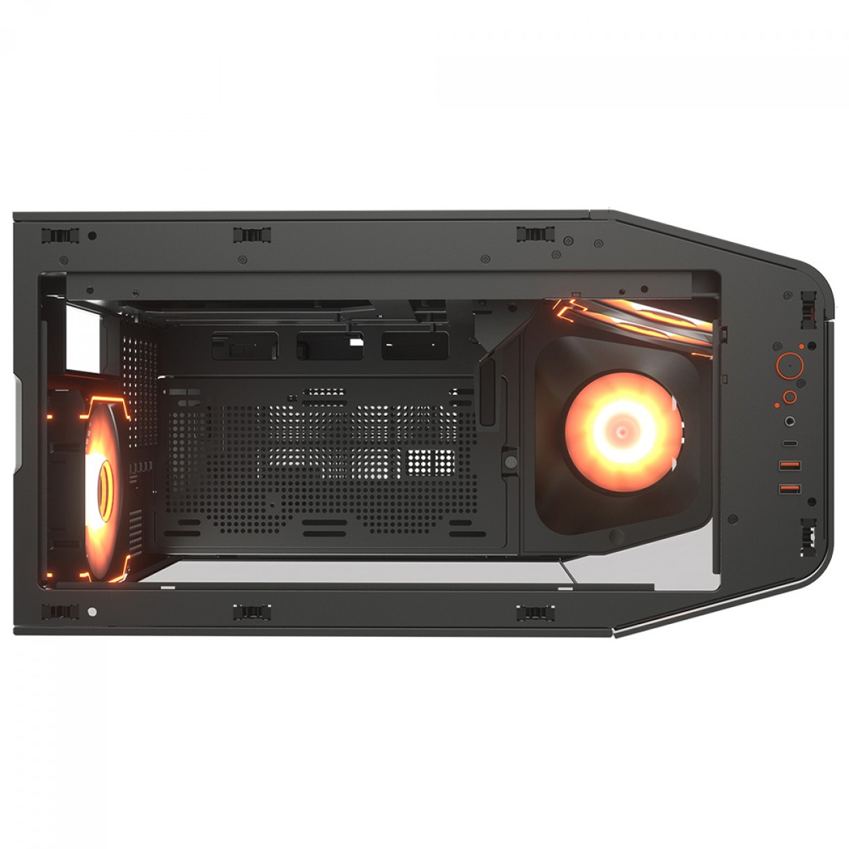Gabinete Gamer Cougar FV270 RGB, Mid Tower, Vidro Temperado, EATX, Com 4 Fans, Preto, 3858M60.0005