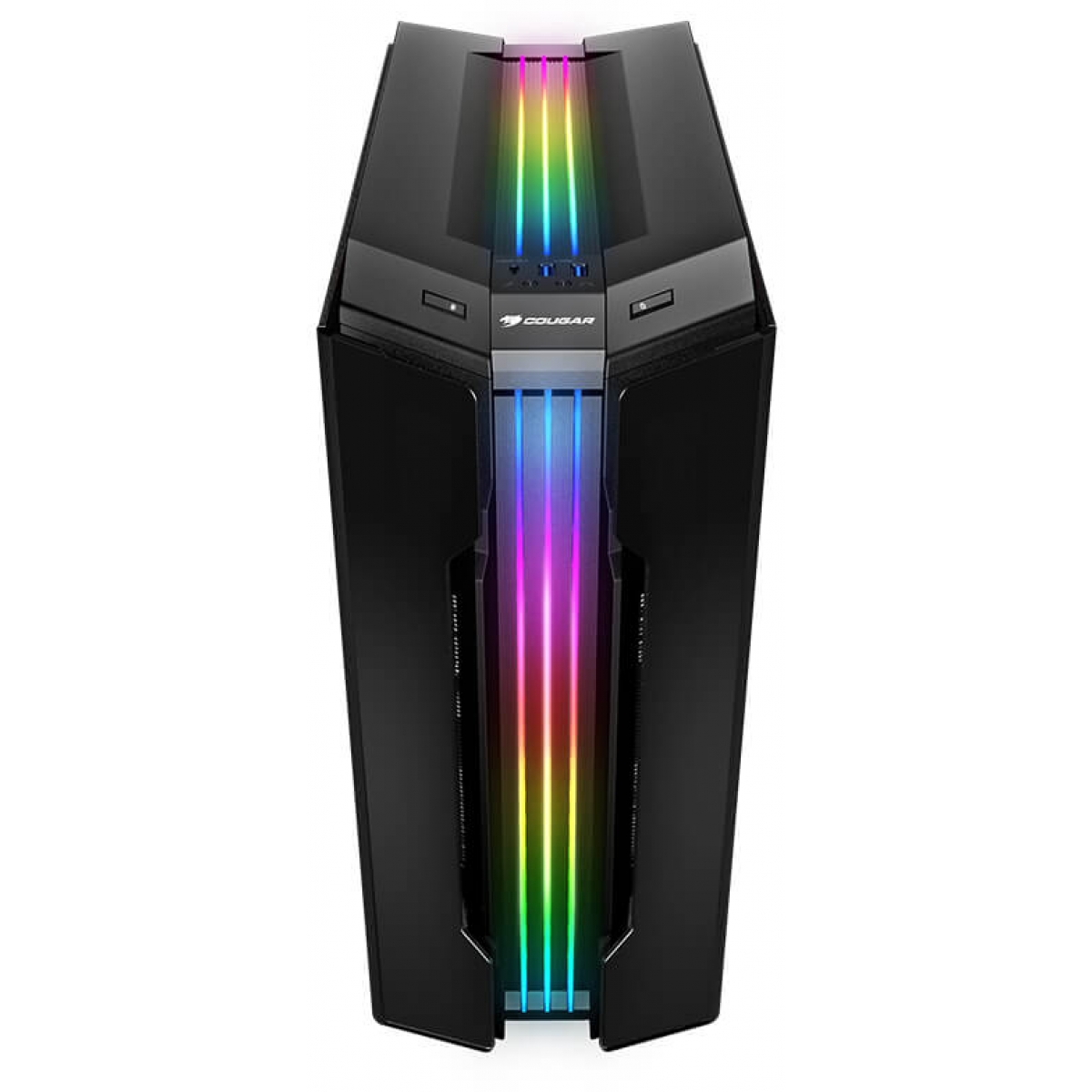Gabinete Gamer Cougar Gemini T, Mid Tower, Vidro Temperado, Black, Sem Fonte, Com 2 Fans