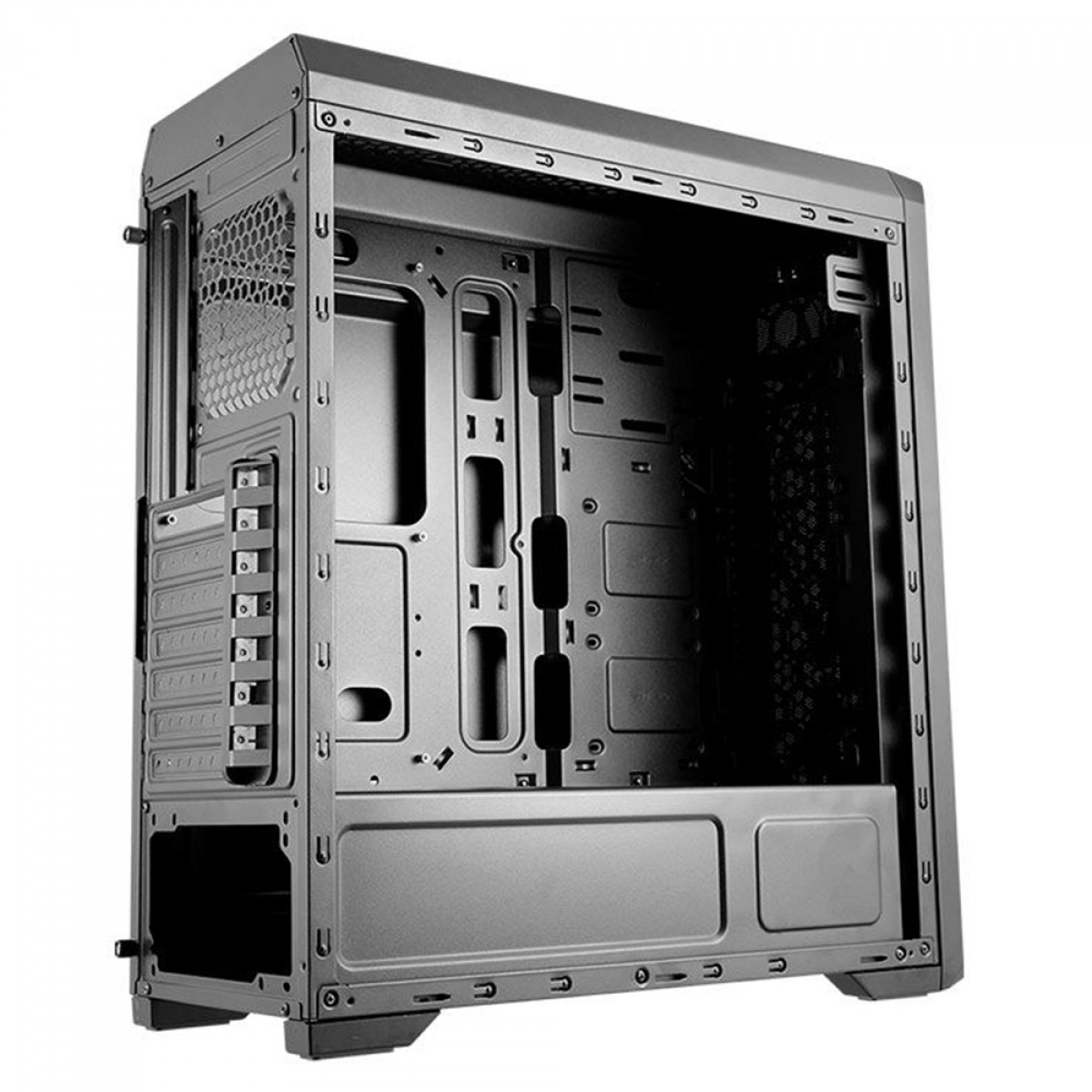 Gabinete Gamer Cougar MX330-G AIR, Mid Tower, Vidro Temperado, ATX, Black, Sem Fonte, Com 3 Fans, 385NC10.0021