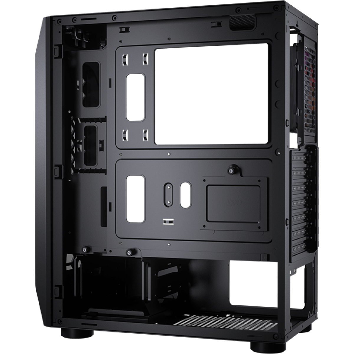 Gabinete Gamer Cougar, MX410-T, Mid-Tower, Vidro Temperado, Black, Sem Fonte, Com 1 Fan