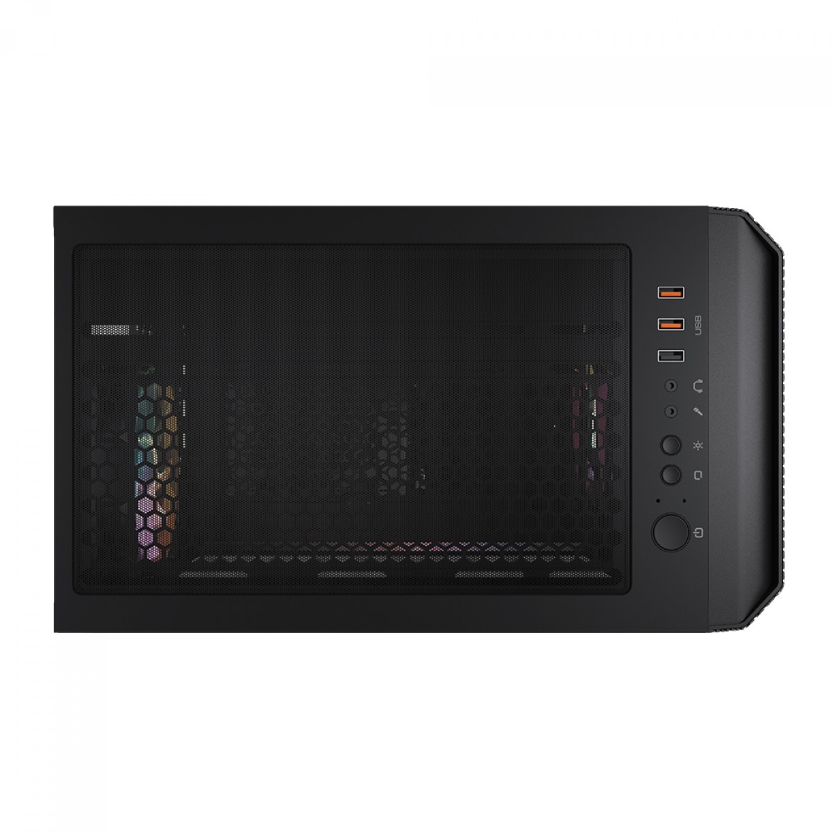 Gabinete Gamer Cougar MX430 Mesh RGB, Mid Tower, Vidro Temperado, ATX, Black, Sem Fonte, Com 3 Fans ARGB, 3851C60.0003