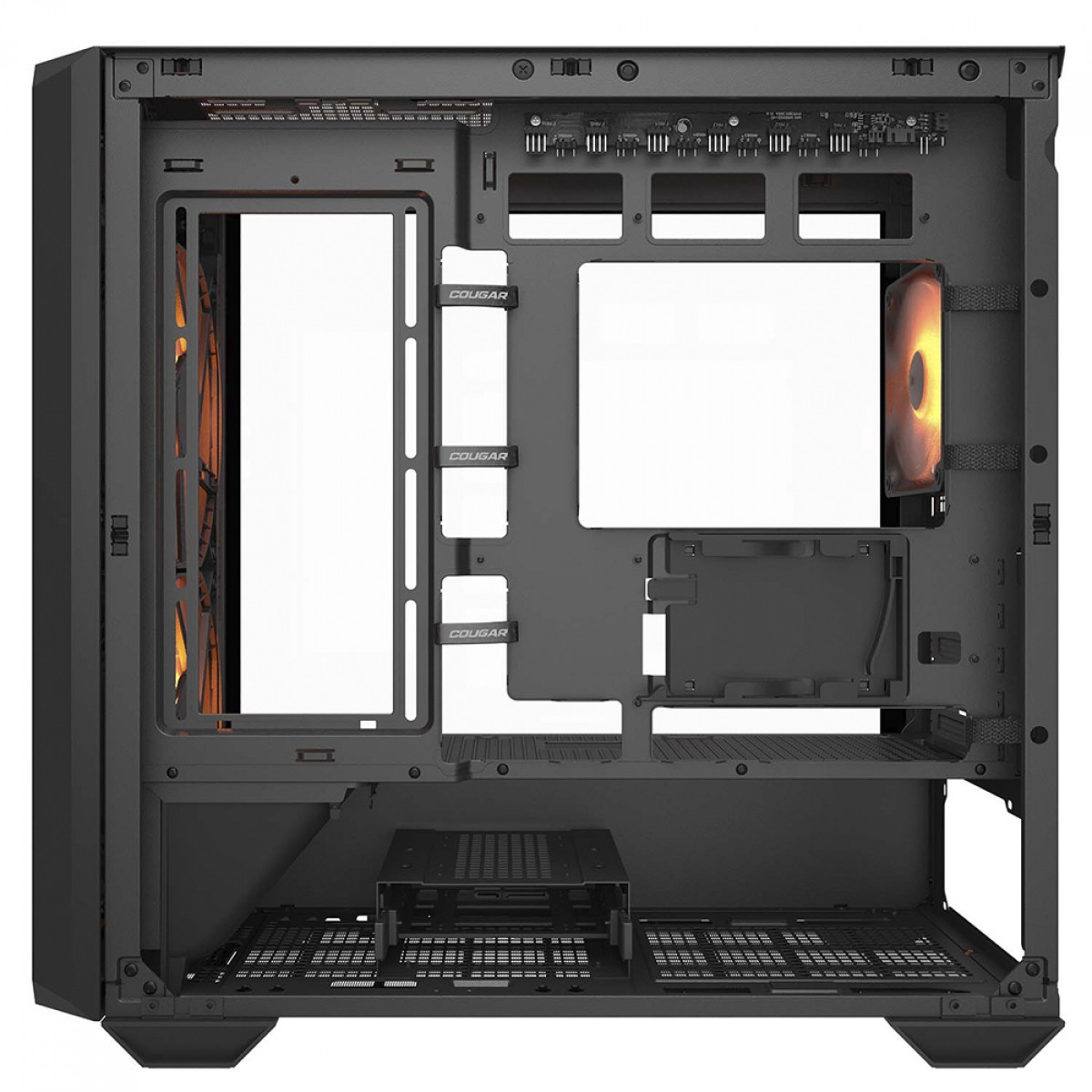 Gabinete Gamer Cougar MX600 Mini RGB, Mini Tower, Vidro Temperado, MATX, Com 3 Fans, Preto, 385GC90.0001