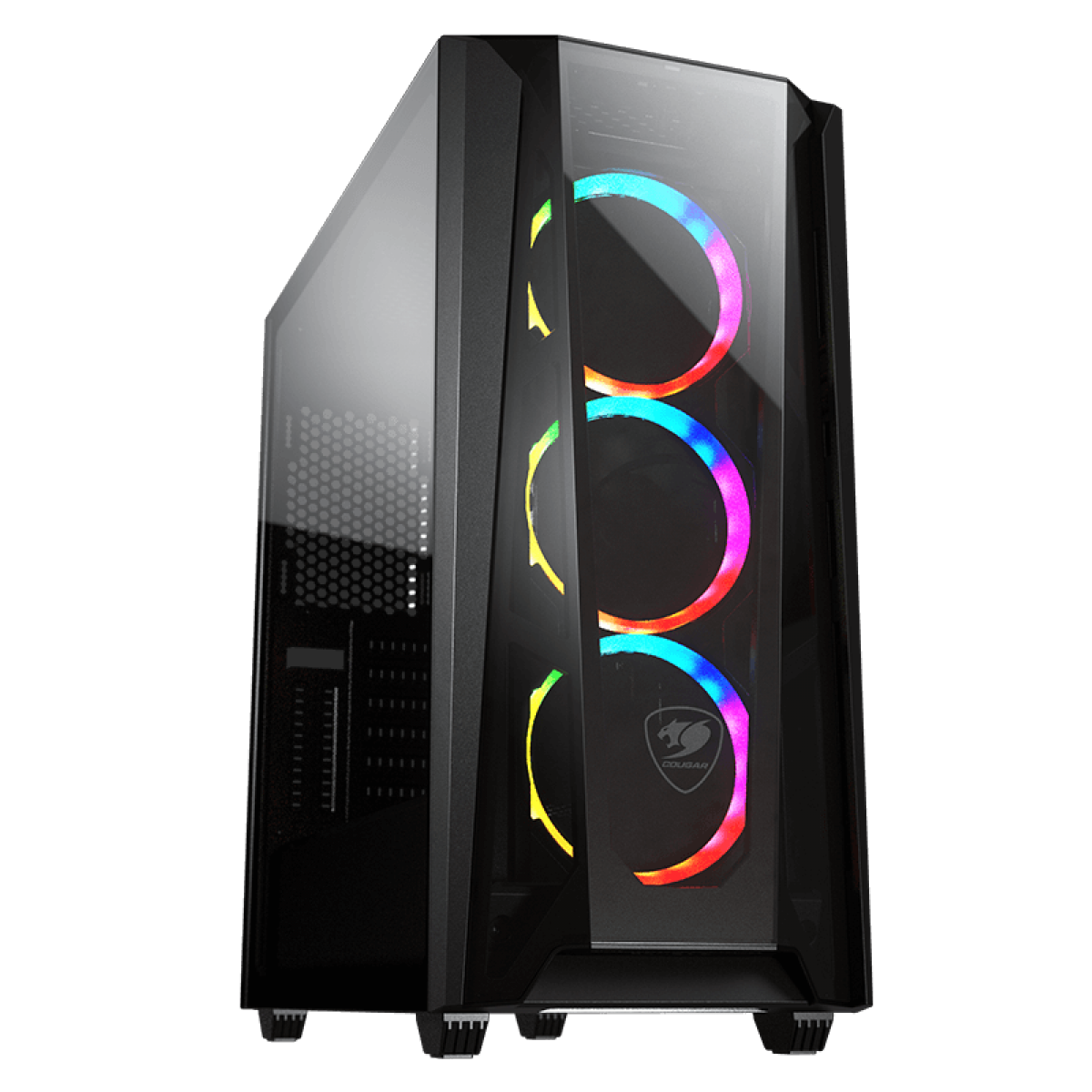 Gabinete Gamer Cougar MX660-T RGB, Mid Tower, Vidro Temperado, Black, ATX, Sem Fonte, Com 3 Fans, 385BMS0-0005