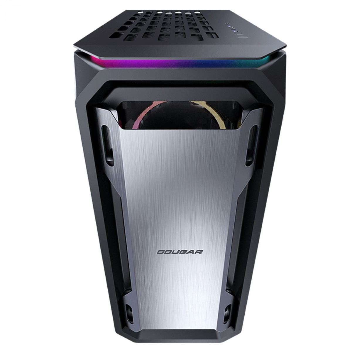 Gabinete Gamer Cougar MX670 RGB, Mid Tower, Vidro Temperado, E-ATX, Black, Sem Fonte, Com 3 Fans, 385UM60.0001