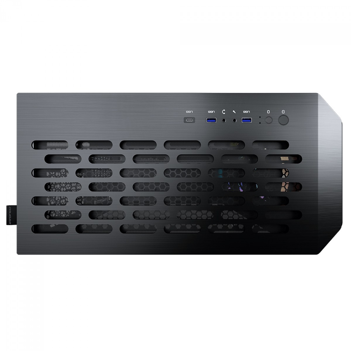 Gabinete Gamer Cougar MX670 RGB, Mid Tower, Vidro Temperado, E-ATX, Black, Sem Fonte, Com 3 Fans, 385UM60.0001