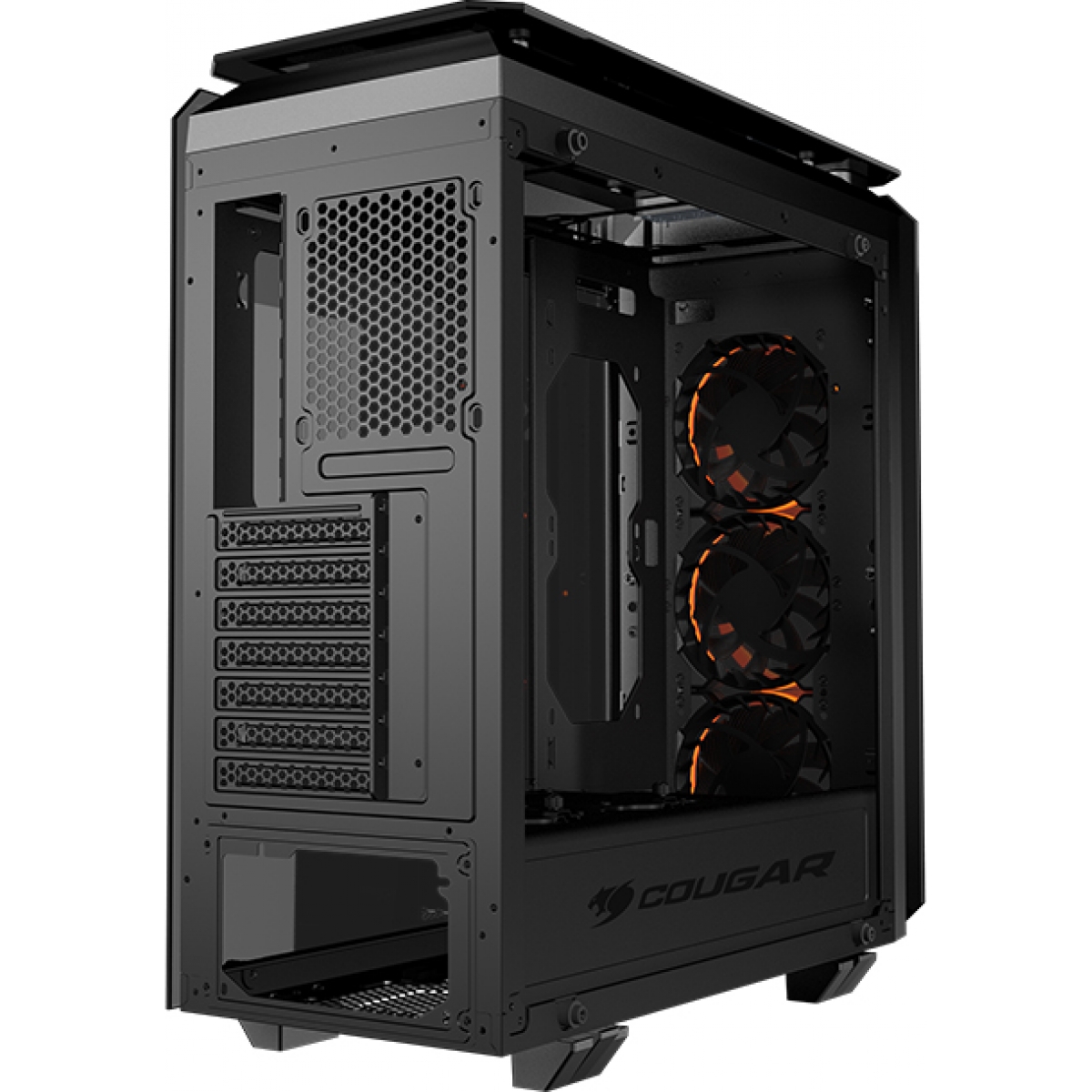 Gabinete Gamer Cougar Puritas, Mid Tower, Com 3 Fans, Vidro Temperado, Black, Sem Fonte