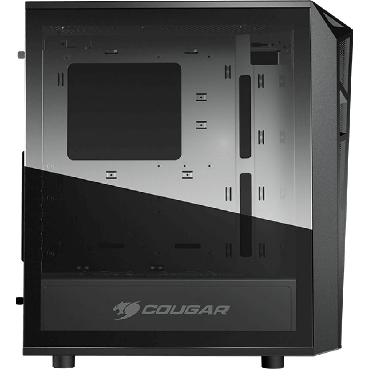 Gabinete Gamer Cougar Turret RGB, Mid Tower, Com 2 Fans, Vidro Temperado, Black, Sem Fonte