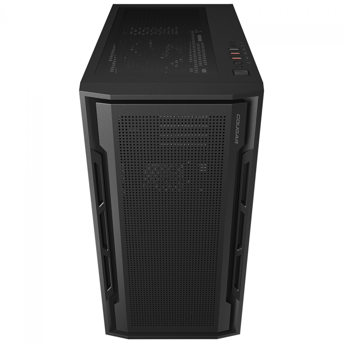 Gabinete Gamer Cougar Uniface Mini, Mini Tower, Vidro Temperado, MATX, Com 1 Fan, Preto, 3855C90.0001