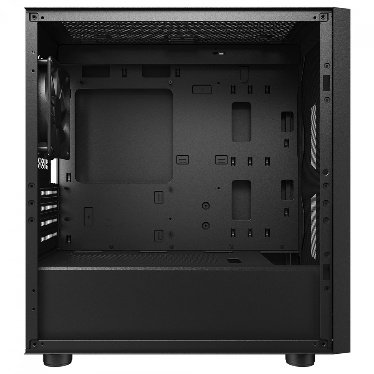 Gabinete Gamer Cougar Uniface Mini, Mini Tower, Vidro Temperado, MATX, Com 1 Fan, Preto, 3855C90.0001