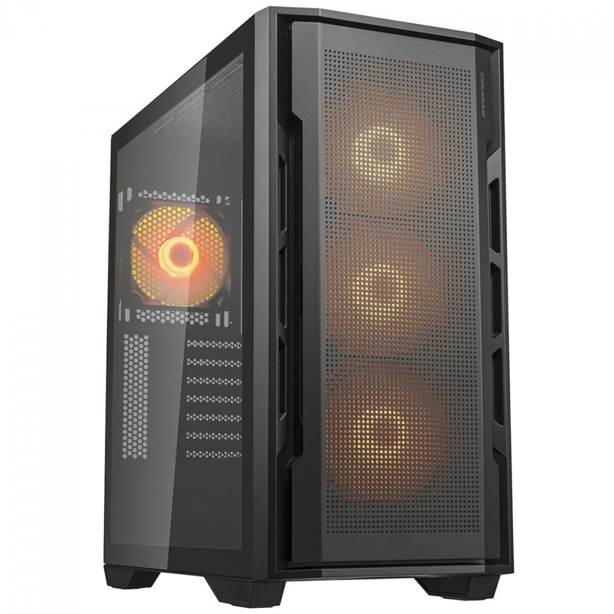 Gabinete Gamer Cougar Uniface RGB, Mid Tower, Vidro Temperado, EATX, Com 4 Fans, Preto, 385C780.0001