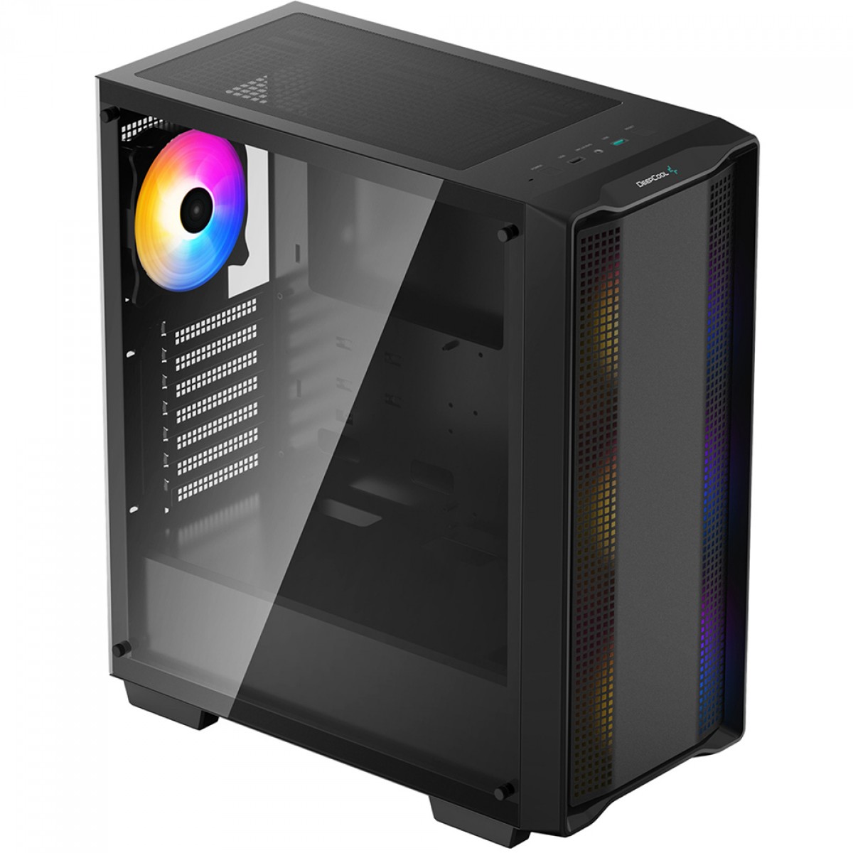 Gabinete Gamer DeepCool CC560 FS, Black, Mid Tower, Vidro Temperado, ATX, Sem Fonte, Com 4 Fans, R-CC560-BKTAA4-A-1 