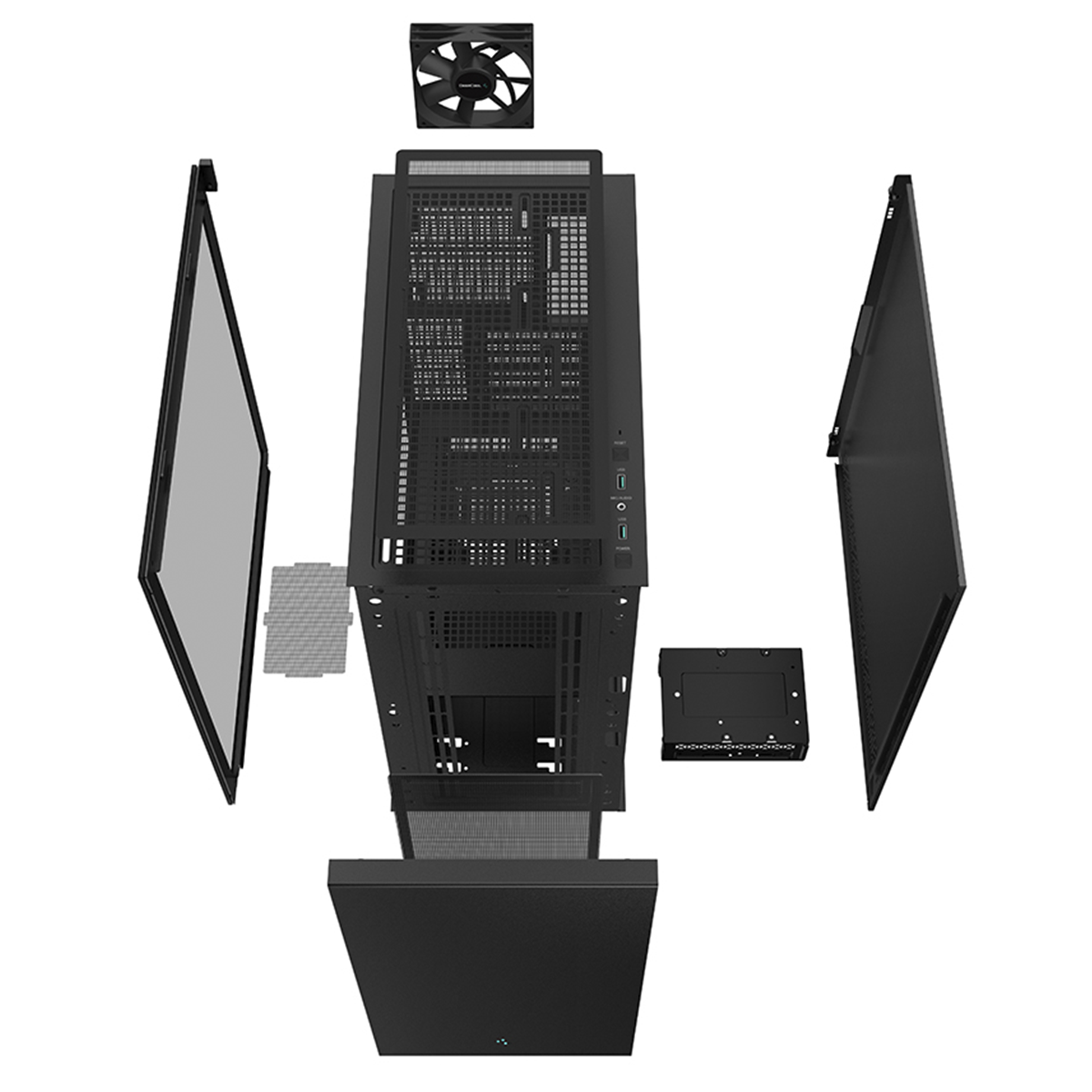 Gabinete Gamer DeepCool CH510, Mid Tower, Vidro Temperado, Sem Fonte, Com 1 Fan, Black, R-CH510-BKNNE1-G-1