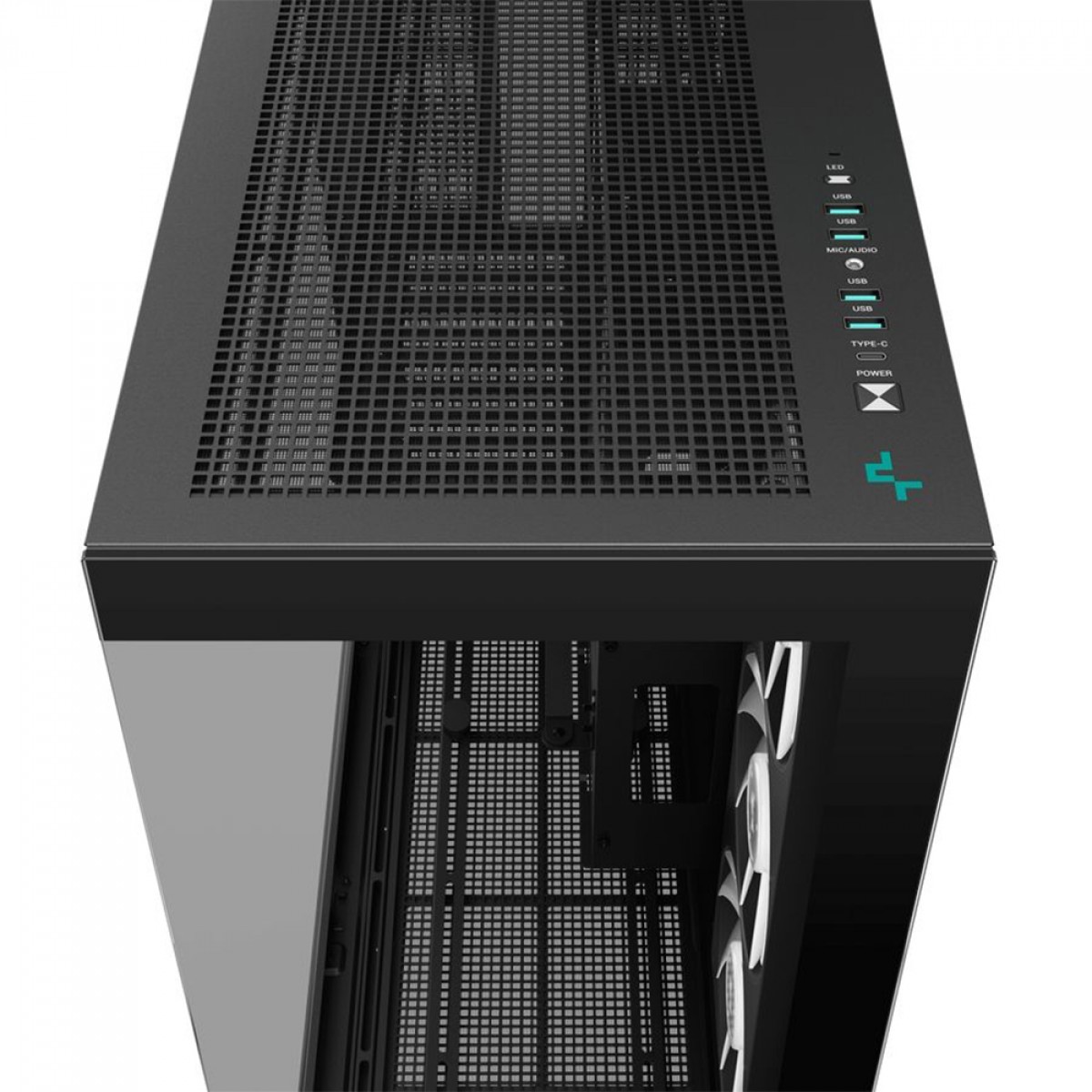 Gabinete Gamer DeepCool CH780, Full Tower, Vidro Temperado, E-ATX, Black, Sem Fonte, Com 3 Fans ARGB, CH780-BKADE41-G-1