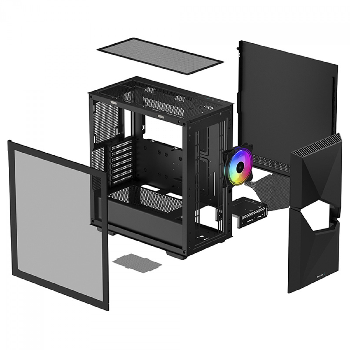 Gabinete Gamer DeepCool Cyclops, Mid Tower, Vidro Temperado, E-ATX, Black, Sem Fonte, Com 1 Fans, R-BKAAE1-C-1