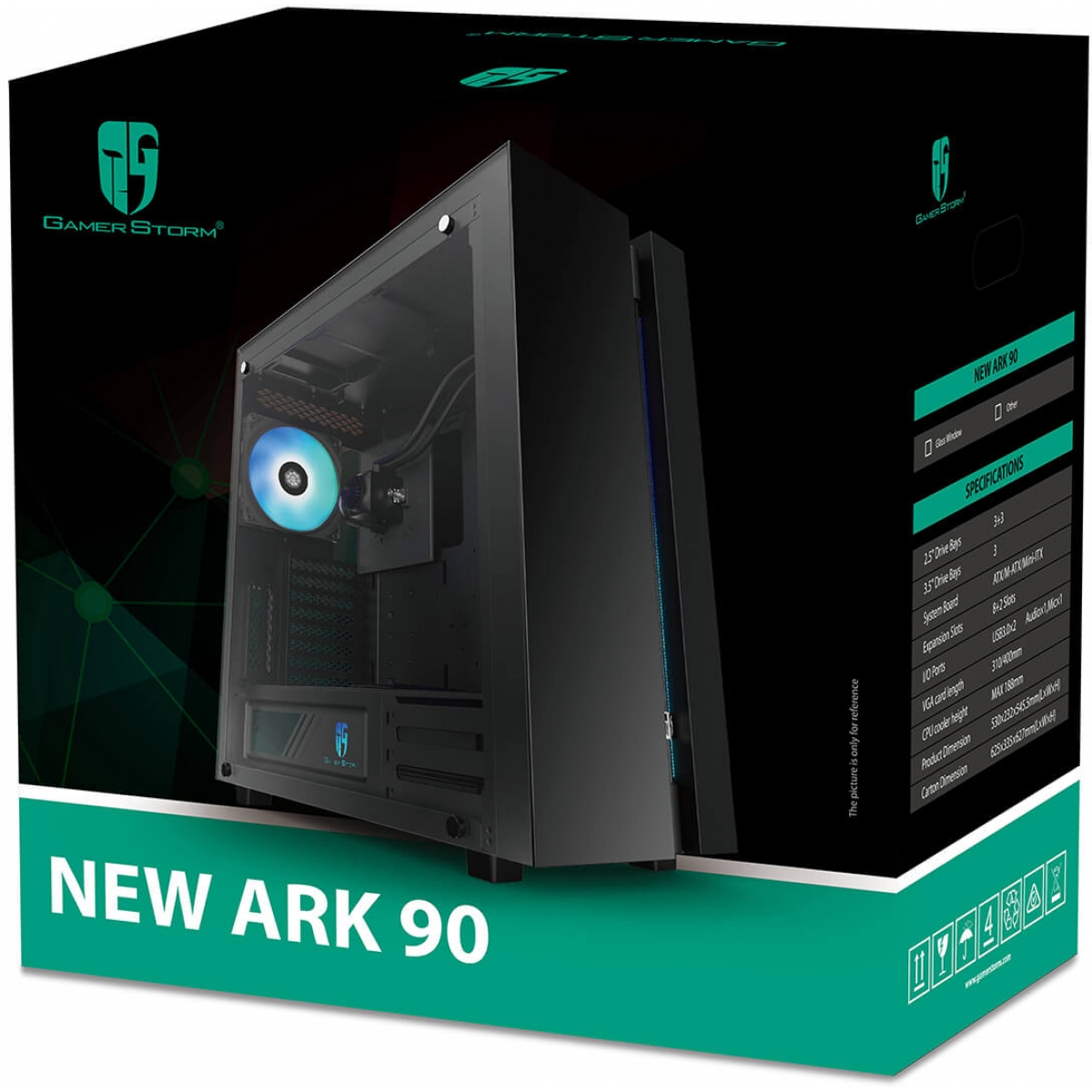 Gabinete Gamer DeepCool New Ark 90, Full Tower, Com Water Captain 280mm RGB, Vidro Temperado, Black, Sem Fonte, DP-ATXLCS-NARK90BK