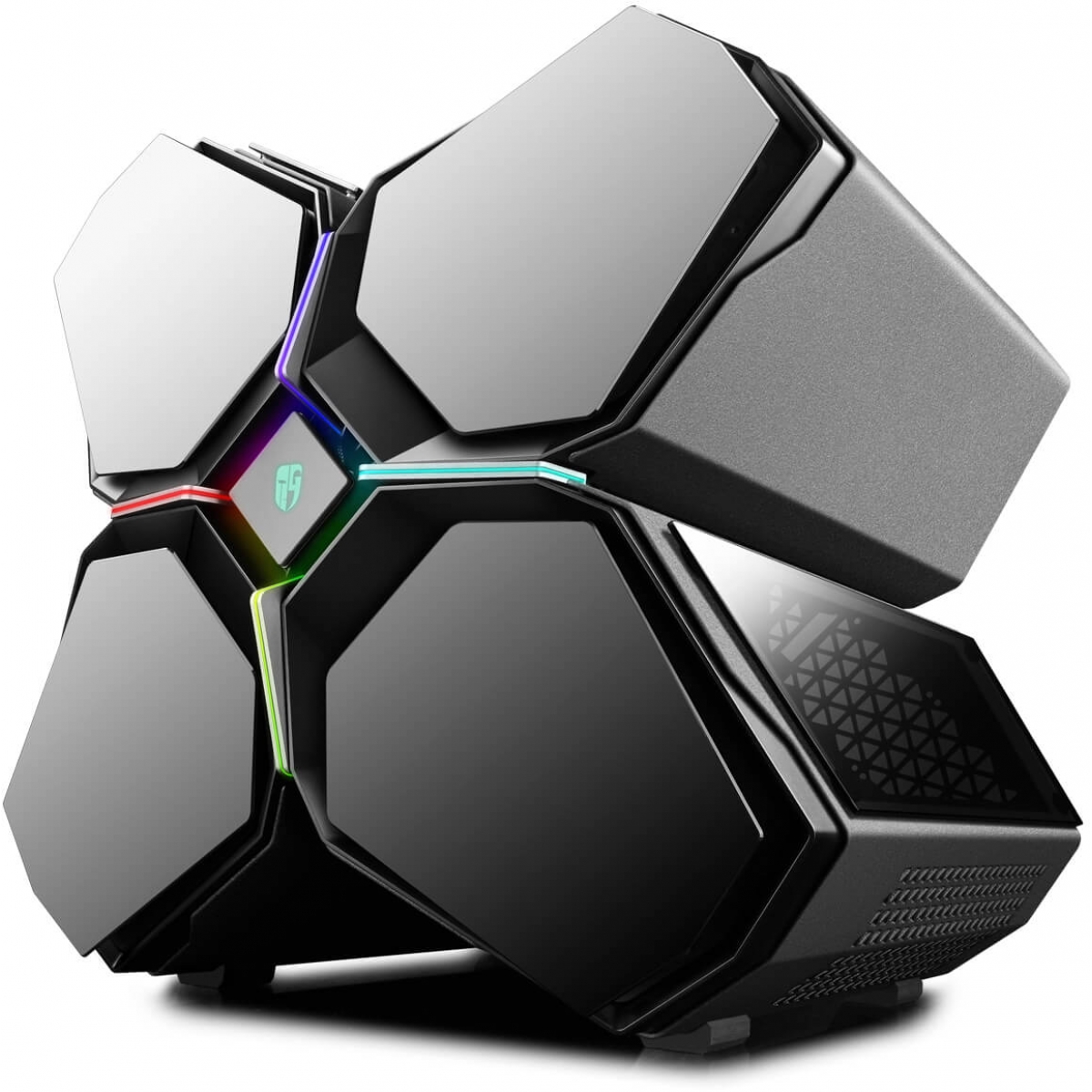 Gabinete Gamer DeepCool Quadstellar RGB, Full Tower, Vidro Temperado, Black, S-Fonte, DP-EATX-QUADSTLR