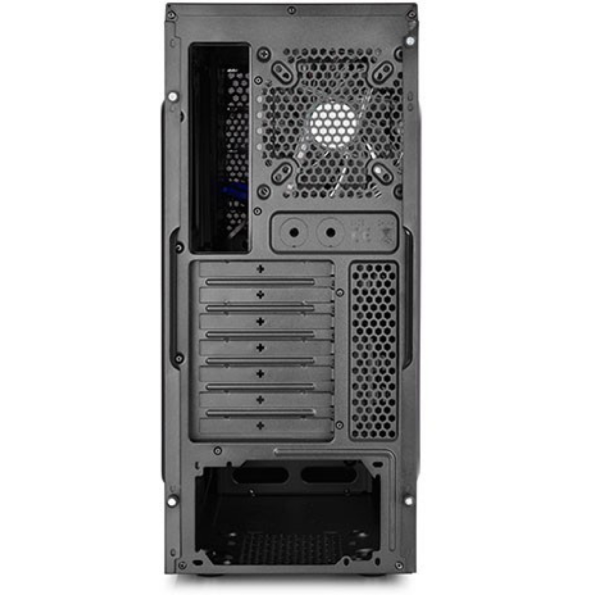 Gabinete Gamer Deepcool Tesseract SW-BU, Mid Tower, Com 2 Fans Blue, Black, Sem Fonte, DP-CCATX-TSRBKBL