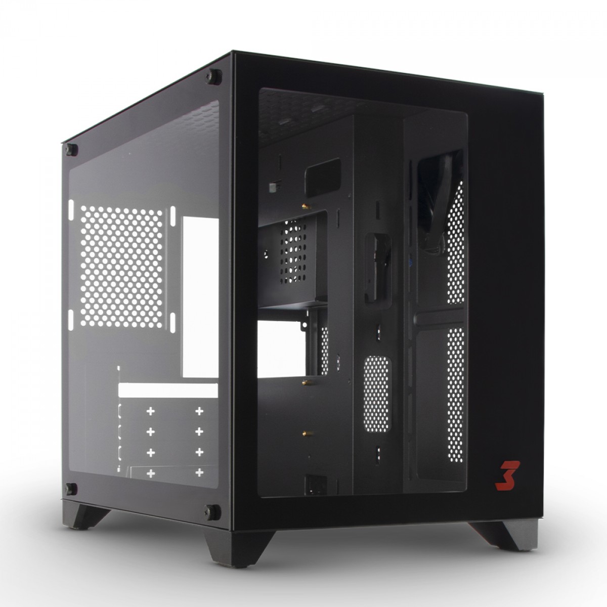 Gabinete Gamer DT3 Hyper Black, Mini Tower, Vidro Temperado, MATX, Sem Fonte, Sem Fan